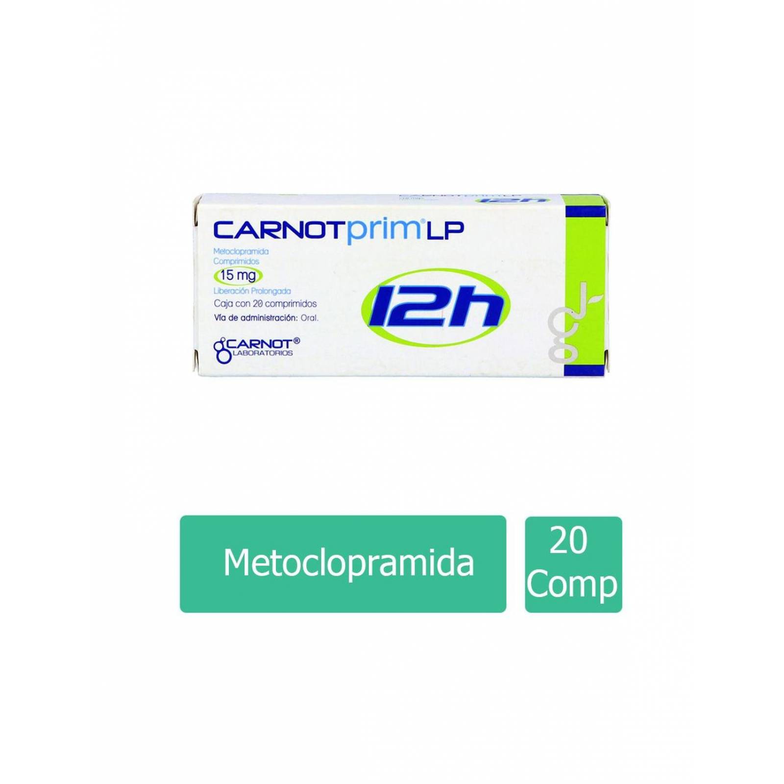 Carnotprim LP 12H 15 mg Caja Con 20 Comprimidos 