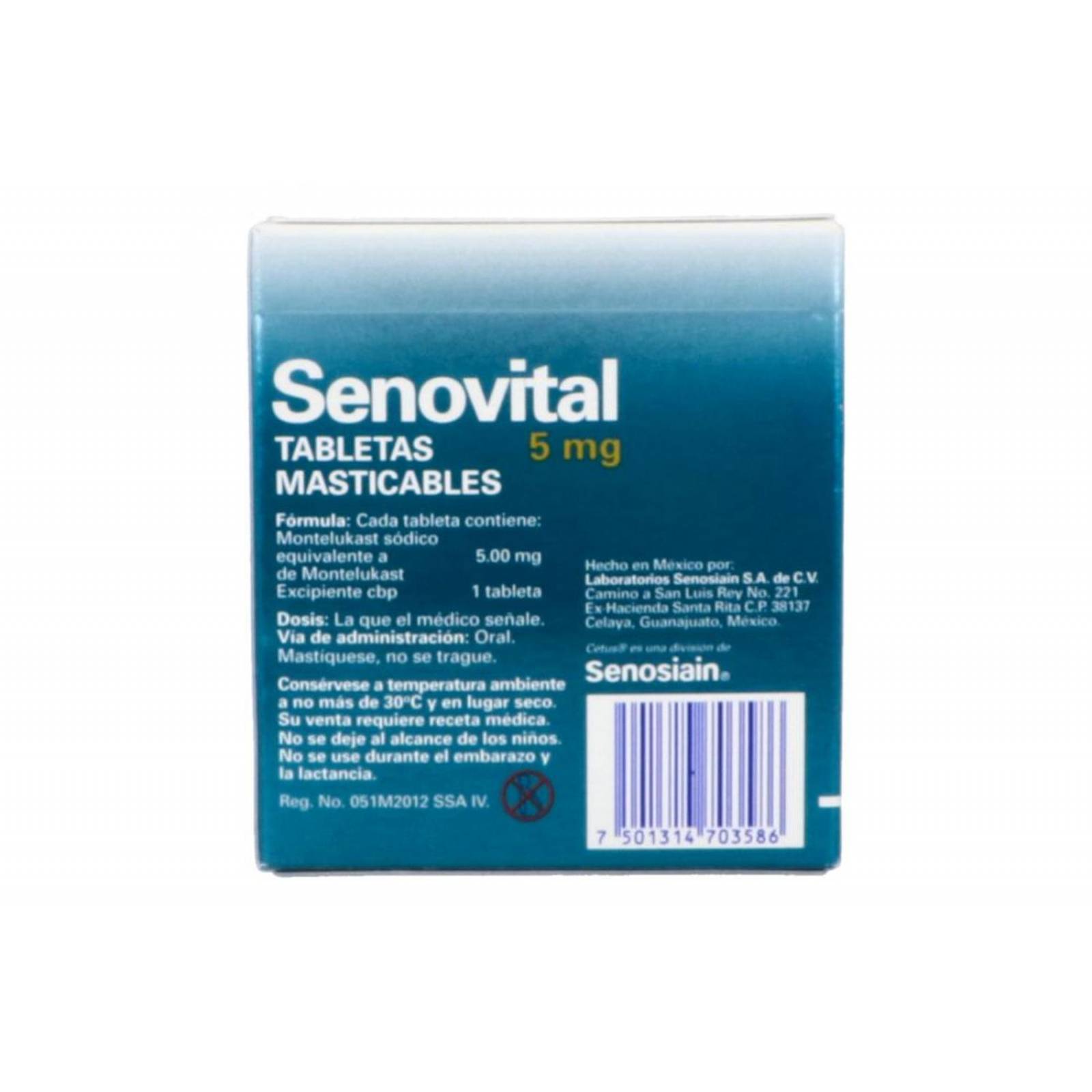 Senovital 5 mg Caja Con 30 Tabletas Masticables 