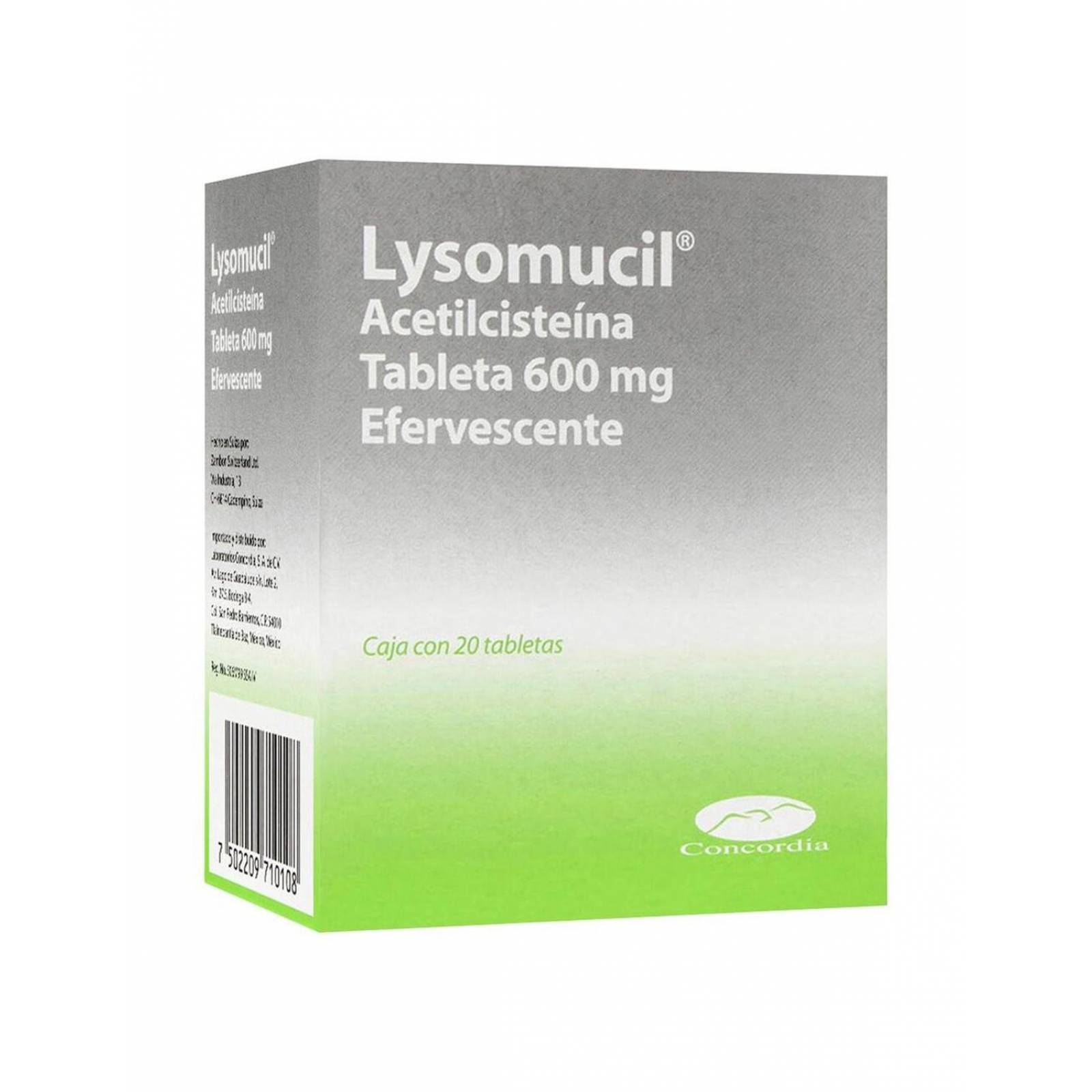 Lysomucil 600 mg Caja Con 20 Tabletas Efervescentes 