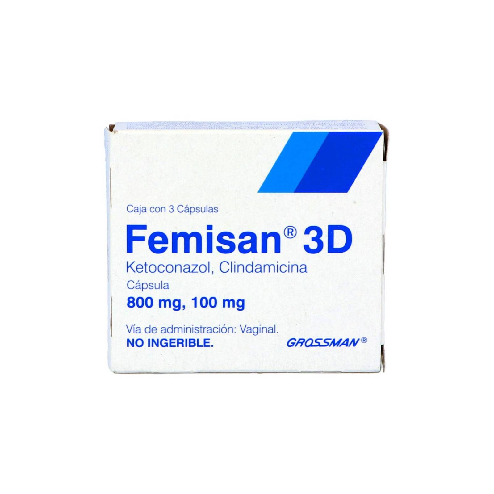 Femisan 3D 100 mg / 800 mg Caja Con 3 Cápsulas Vaginales 