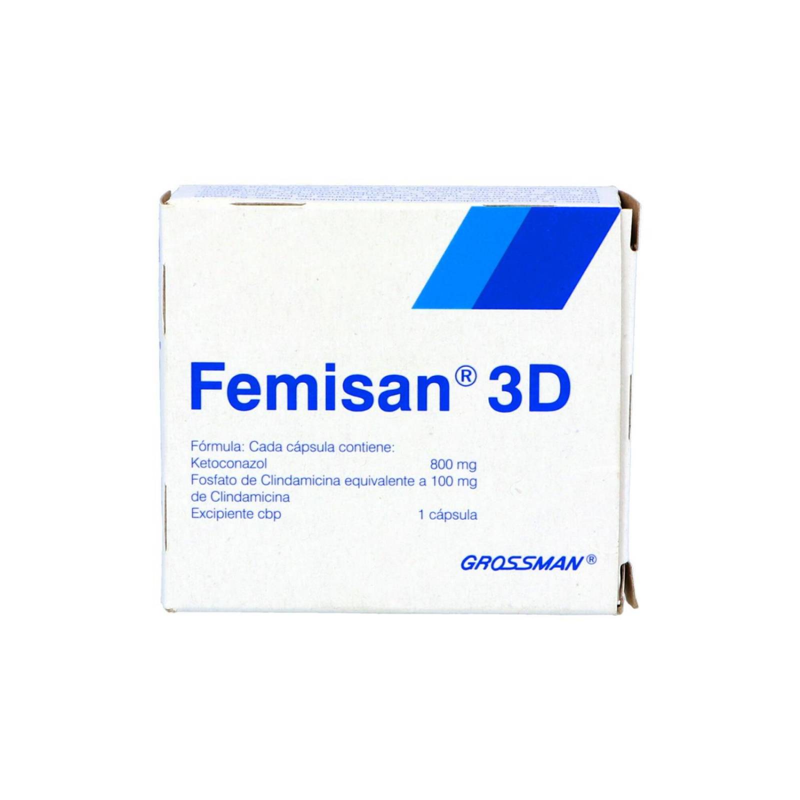 Femisan 3D 100 mg / 800 mg Caja Con 3 Cápsulas Vaginales 
