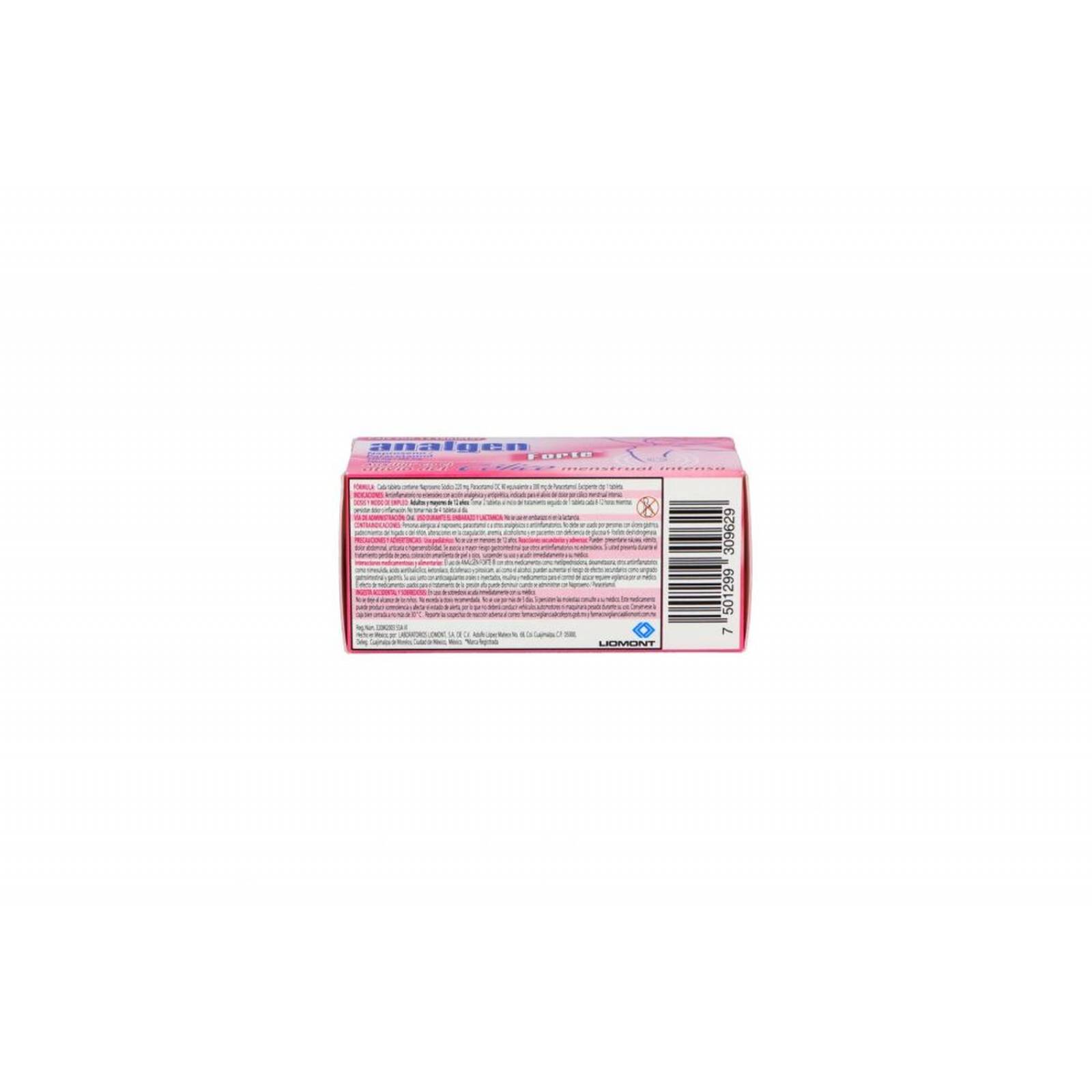 Analgen Forte Cólico Menstrual Intenso Caja Con 12 Tabletas 
