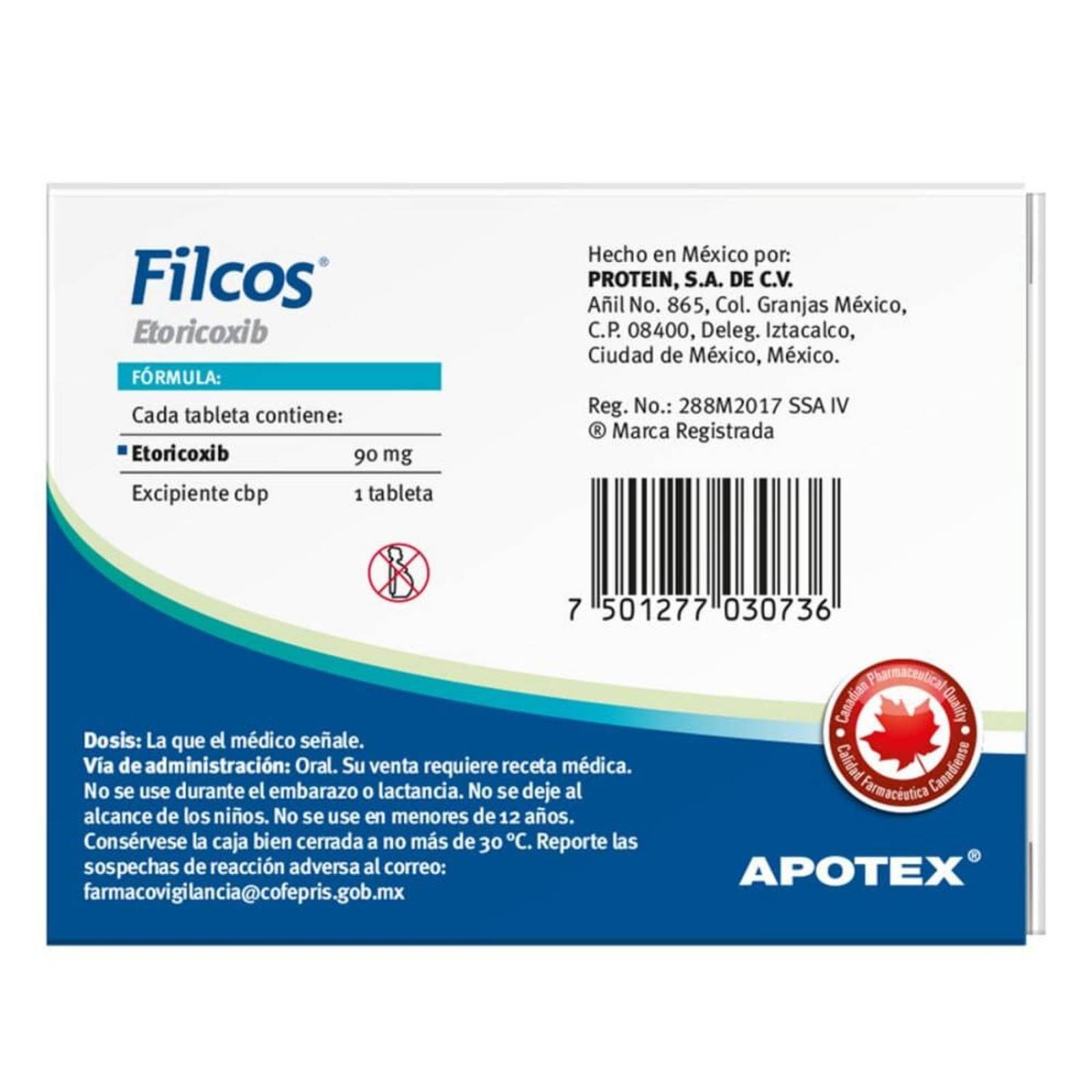 Filcos 90 mg Caja Con Blíster Con 28 Tabletas 