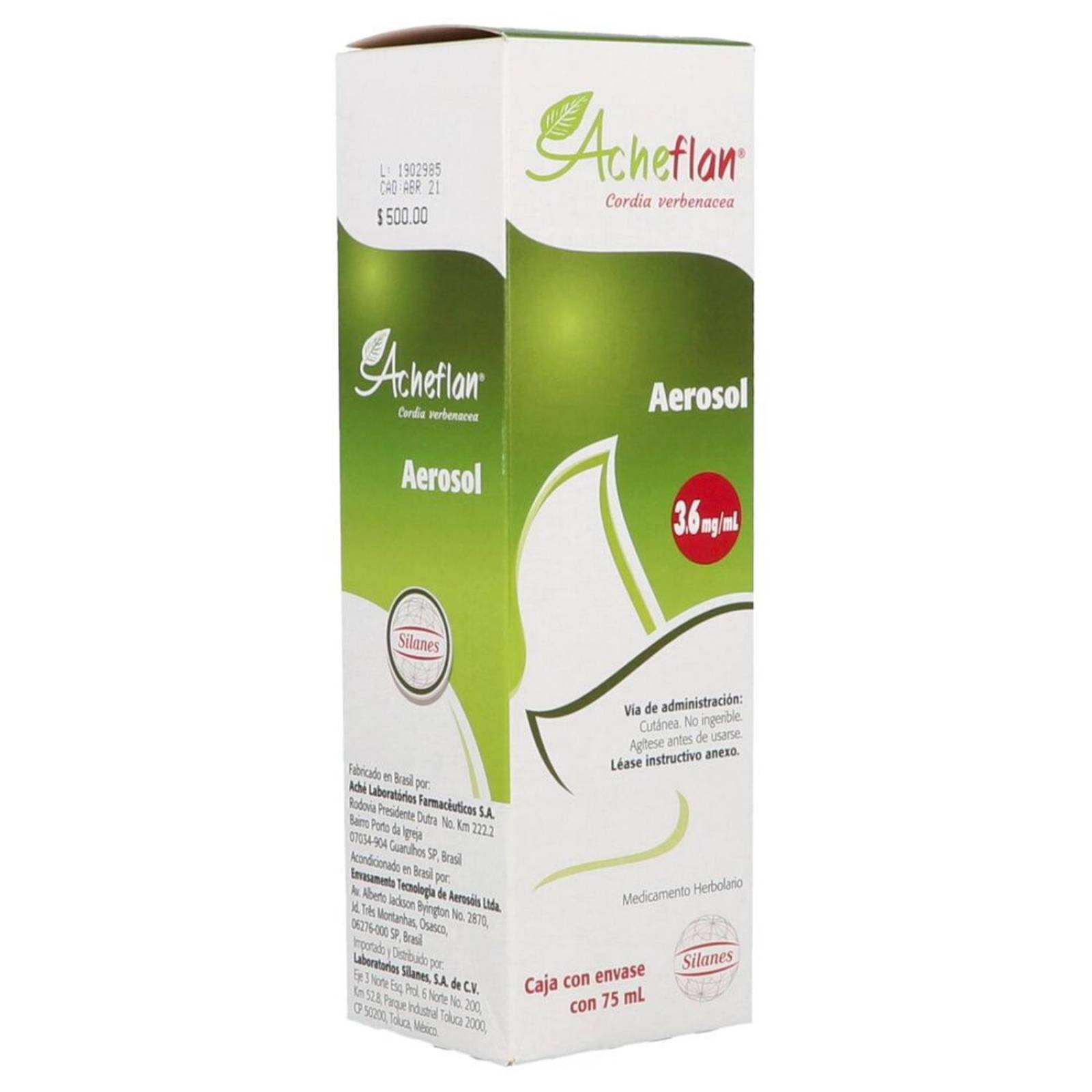 Acheflan Aerosol 3.6 mg/mL Caja Con Envase Con 75 mL 