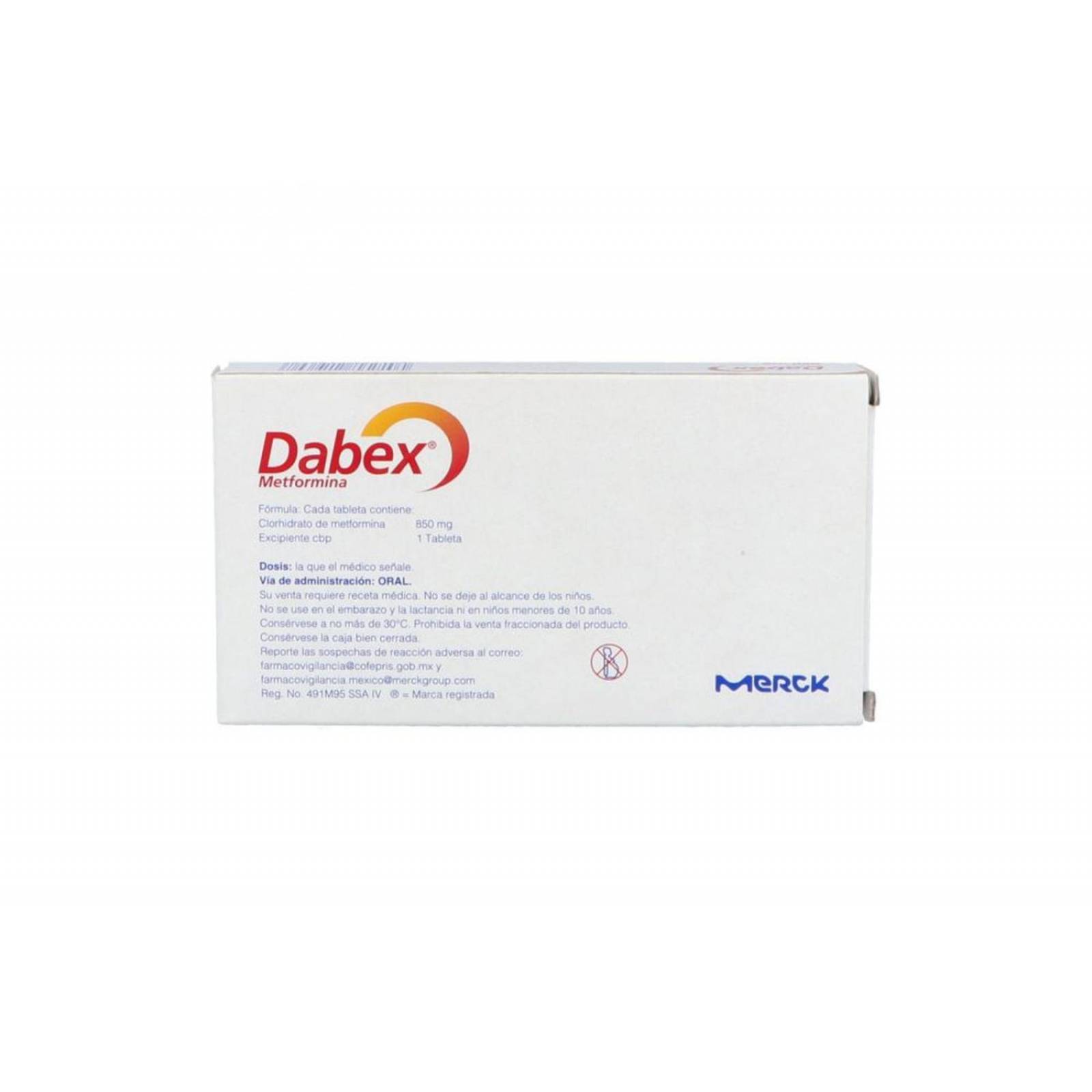 Dabex 850 mg Caja Con 30 Tabletas 