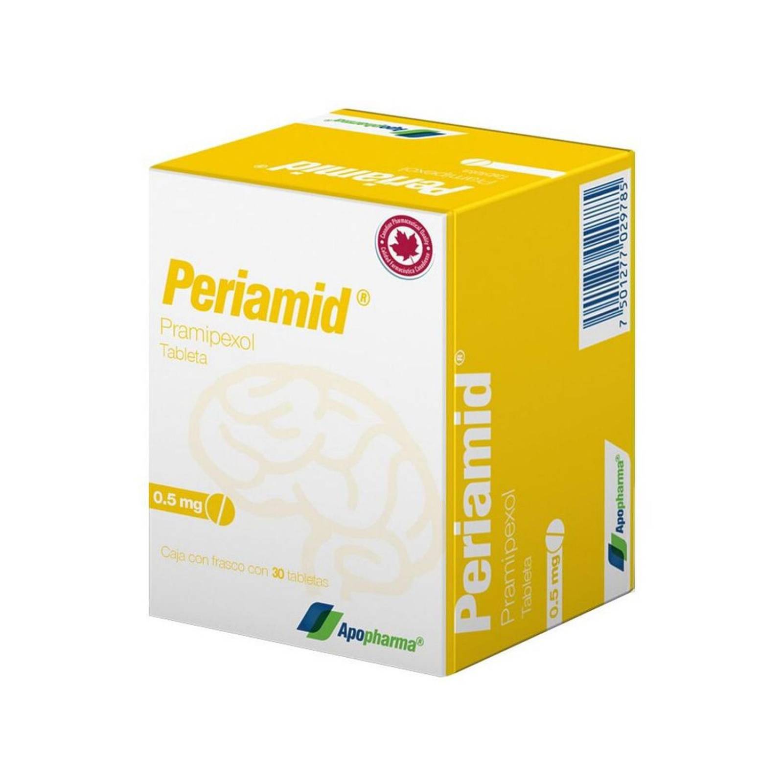 Periamid 0.5 mg Caja Con Frasco Con 30 Tabletas 