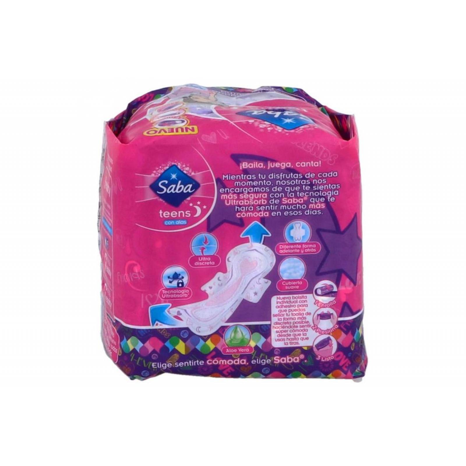 Saba Teens Nocturnas Con Alas Paquete Con 10 Toallas 