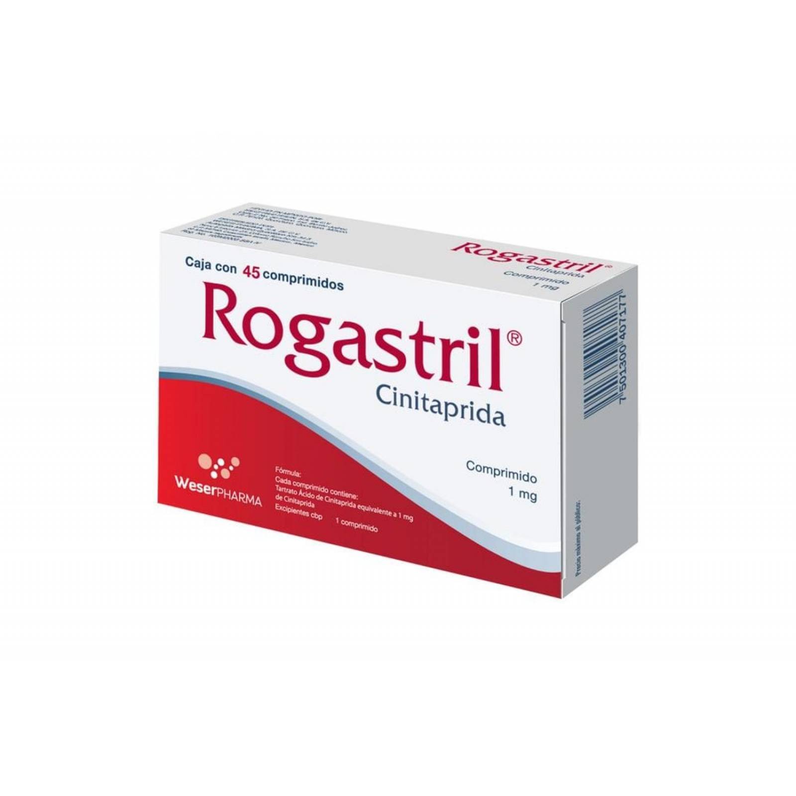 Rogastril 1 mg Caja Con 45 Comprimidos 