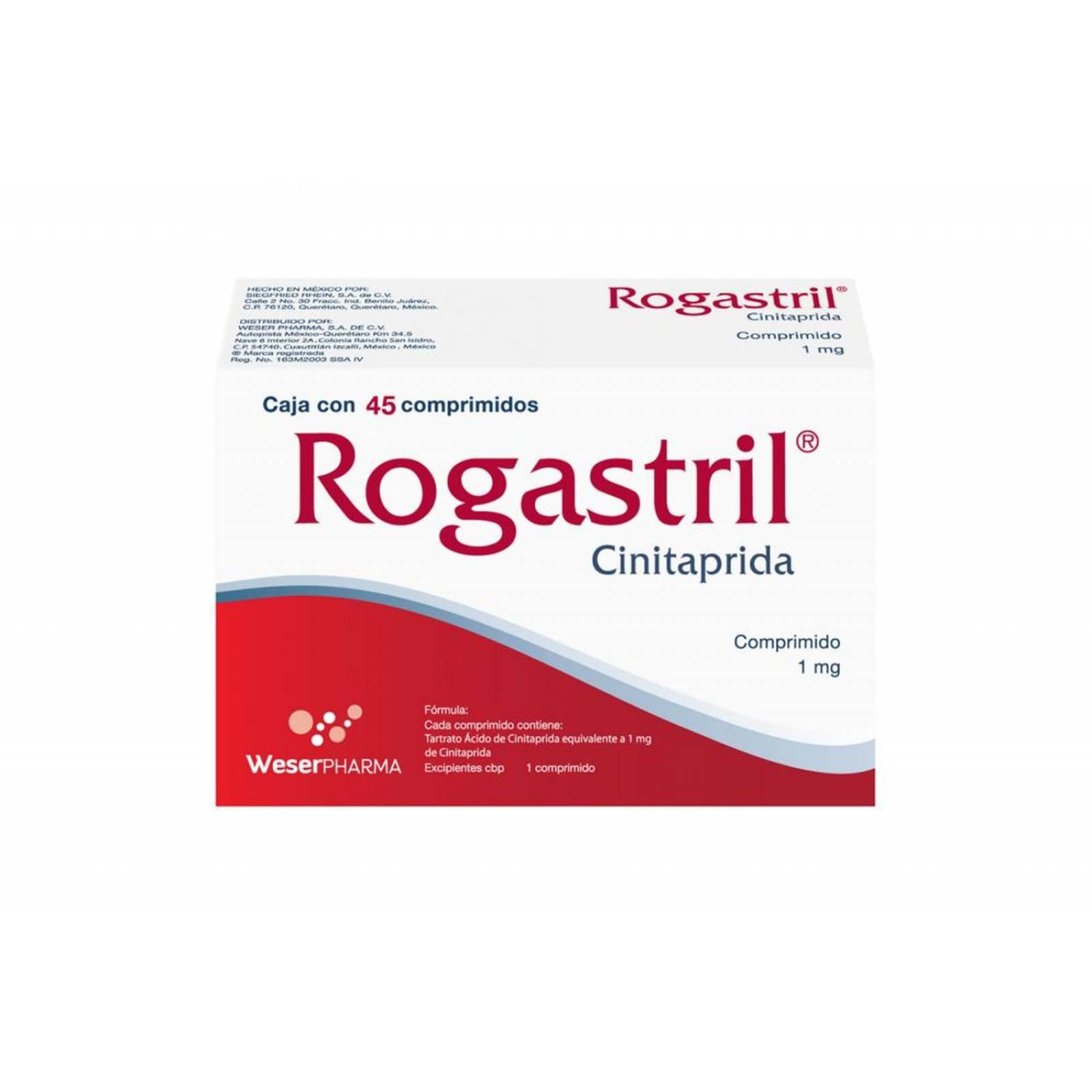 Rogastril 1 mg Caja Con 45 Comprimidos 