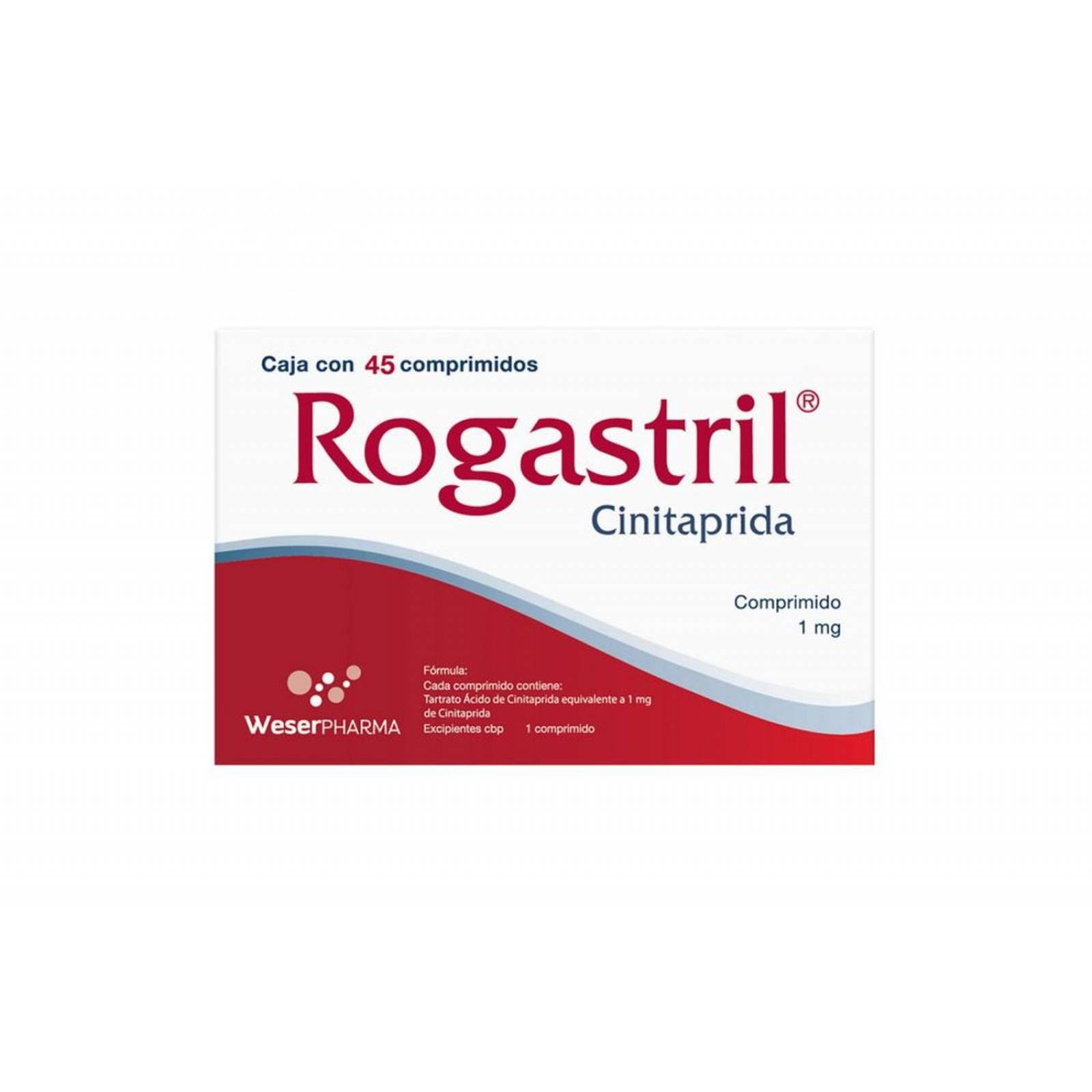 Rogastril 1 mg Caja Con 45 Comprimidos 