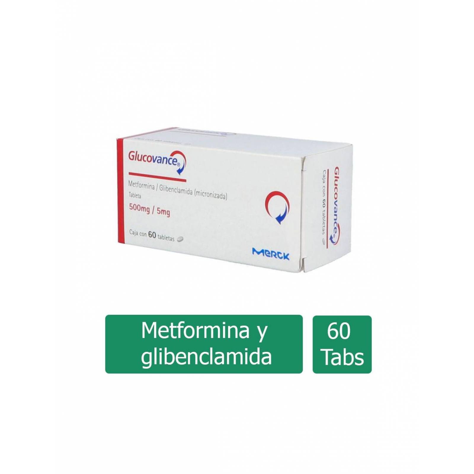 Glucovance 500 mg / 5 mg Caja Con 60 Tabletas 
