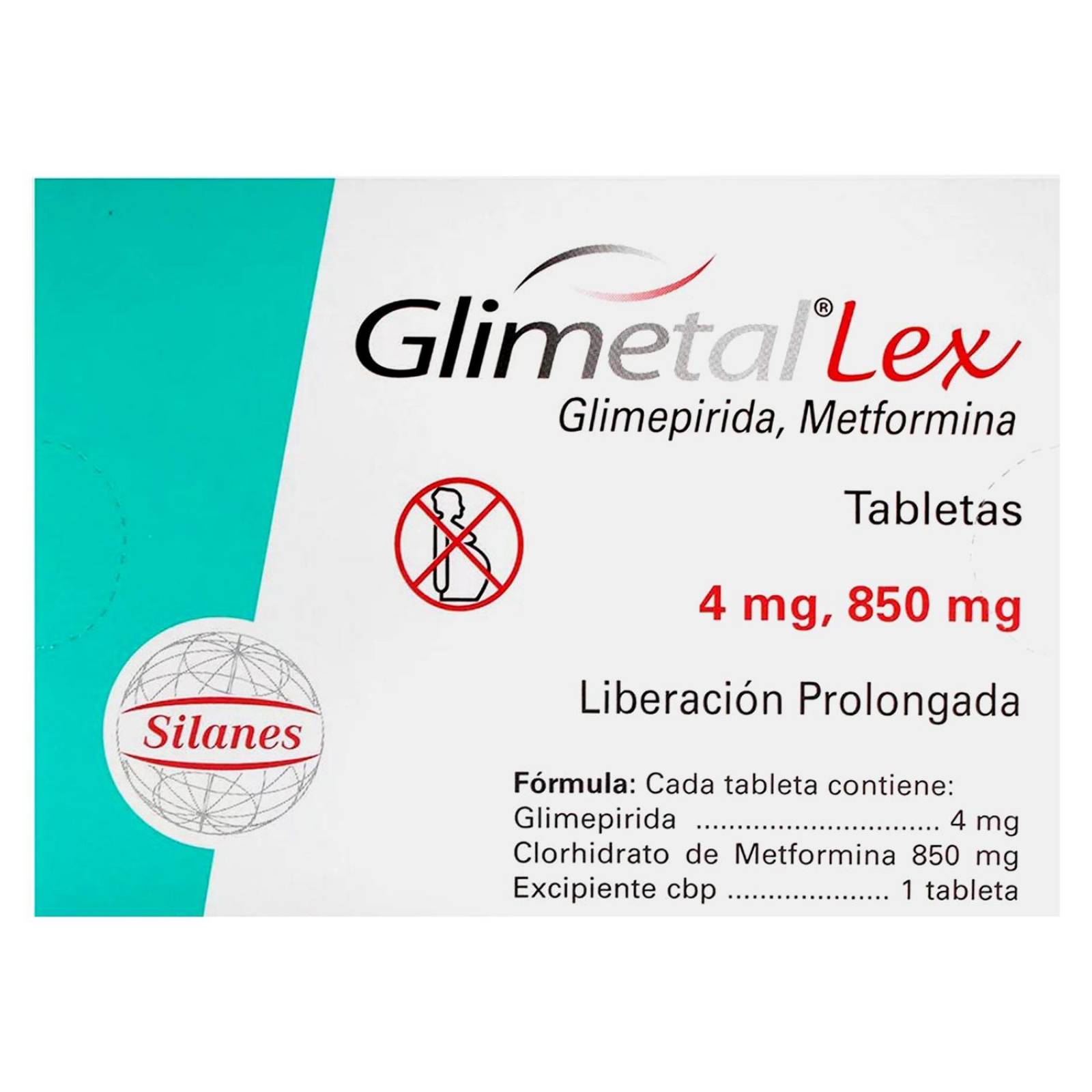 Glimetal-Lex 850 mg / 4 mg Caja Con 30 Tabletas 