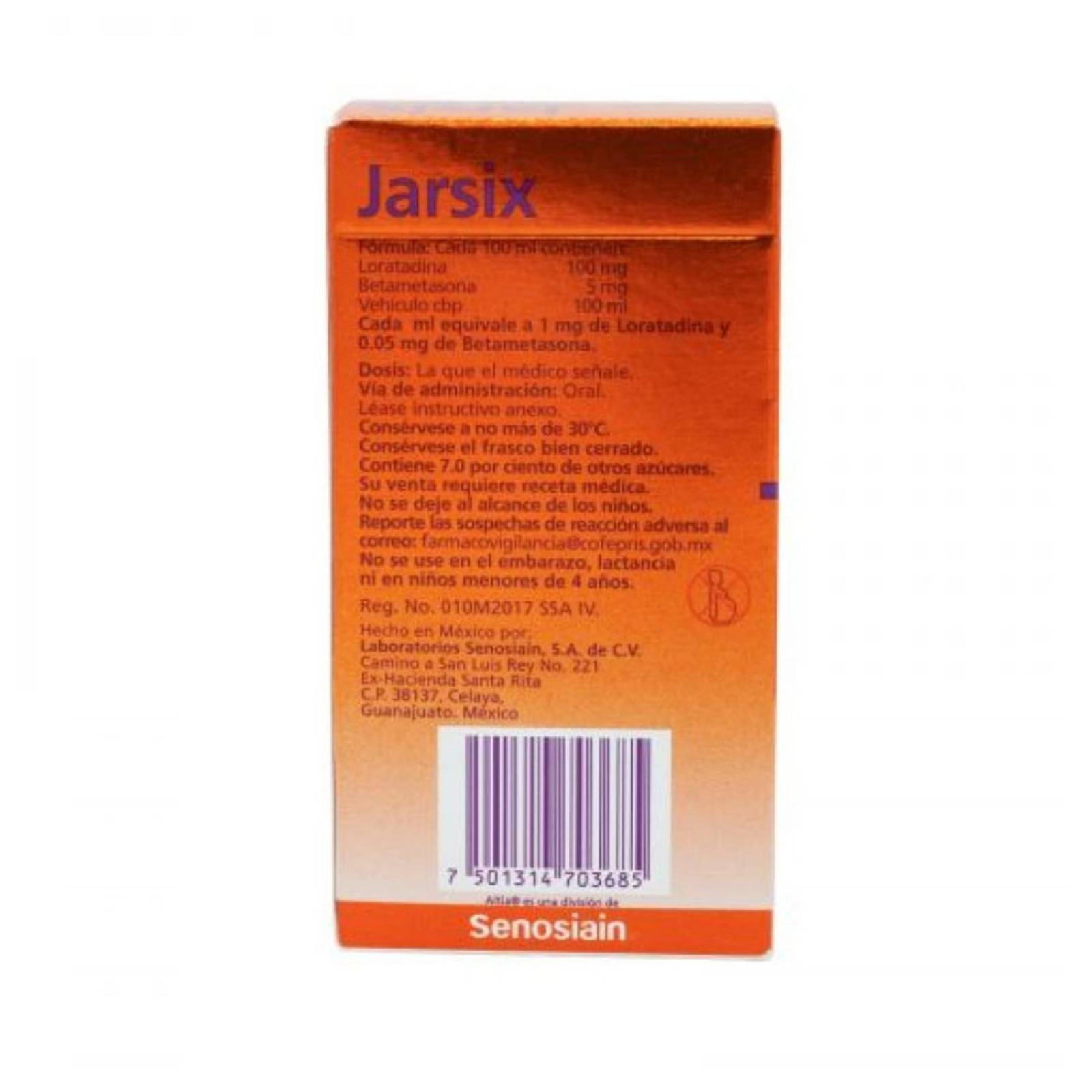 Jarsix 100 mg/5 mg Solución Frasco Con 60 mL 