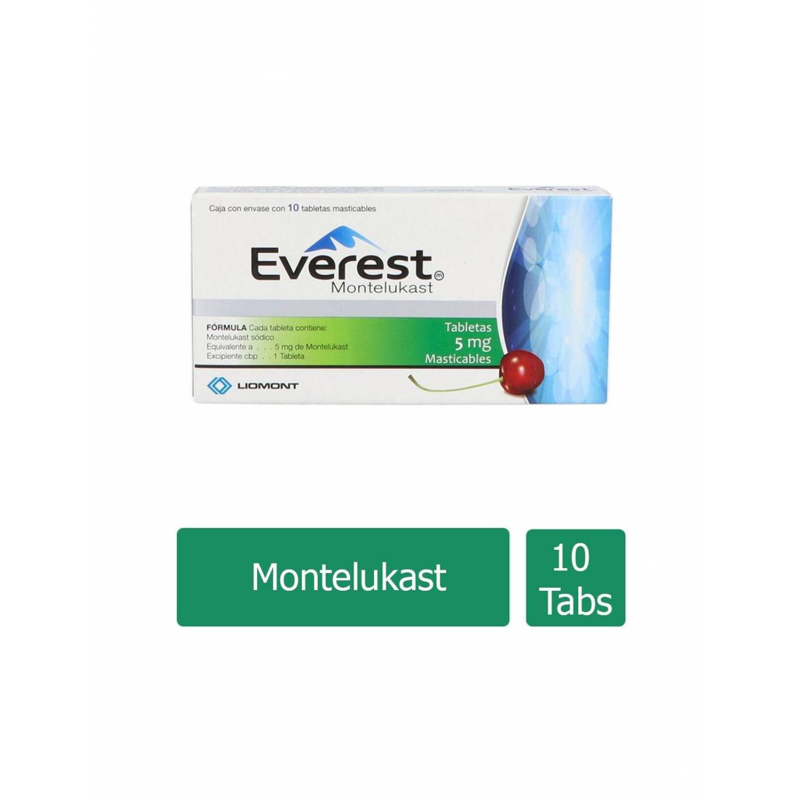 Everest 5 mg Caja Con Envase 10 Tabletas Masticables 