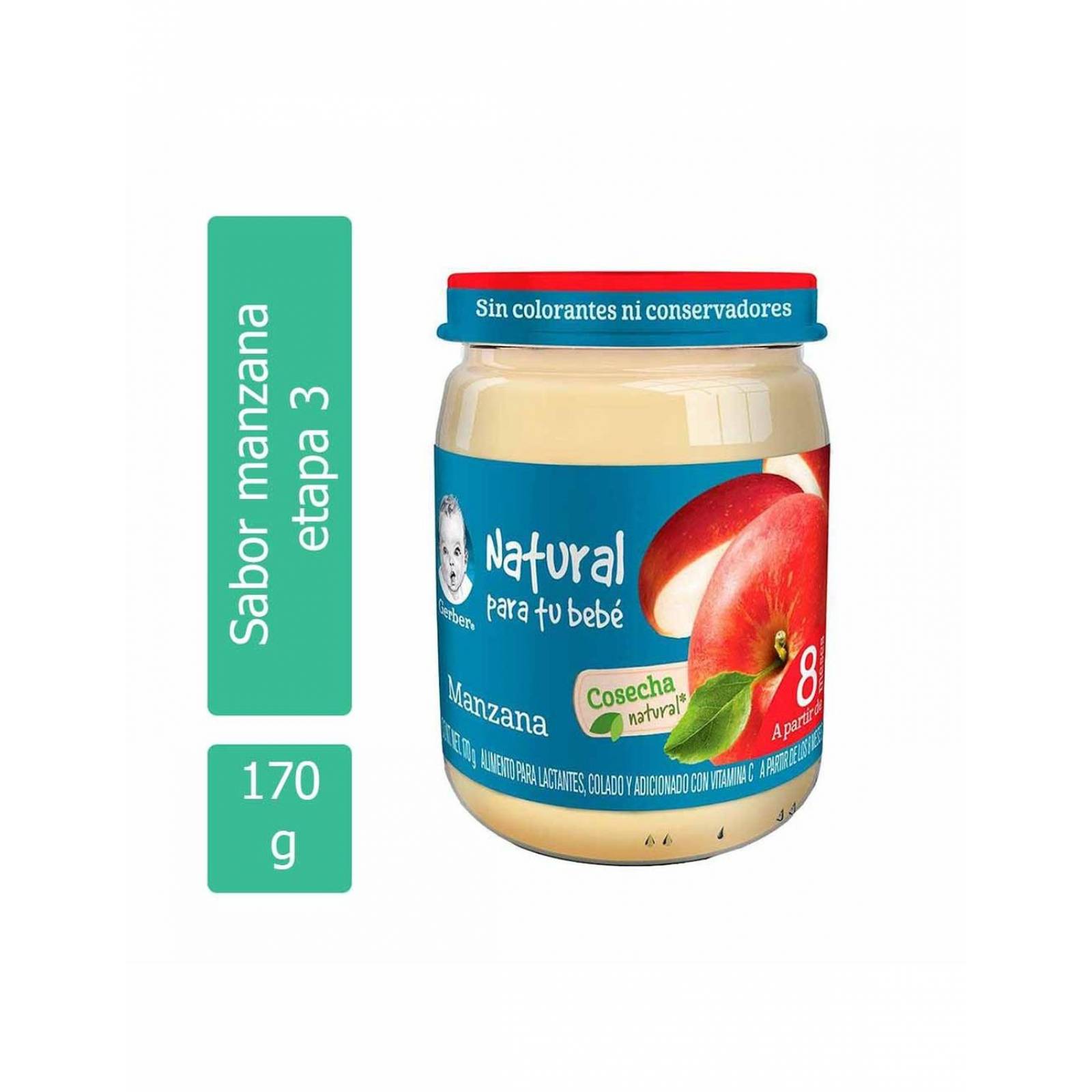 Gerber Papilla Manzana 3Era Etapa Frasco Con 170 g 