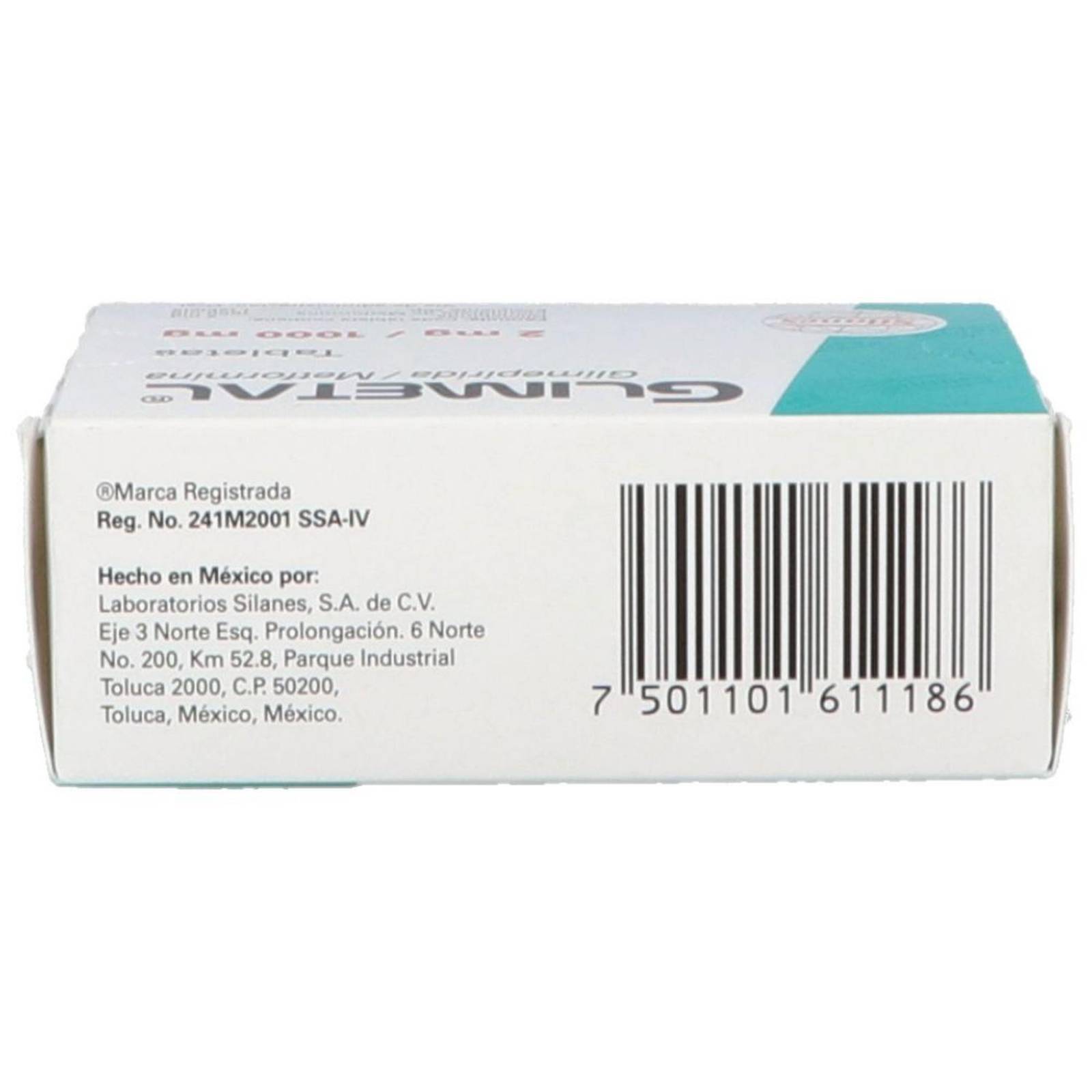 Glimetal 2 mg/1000 mg Caja Con 30 Tabletas 