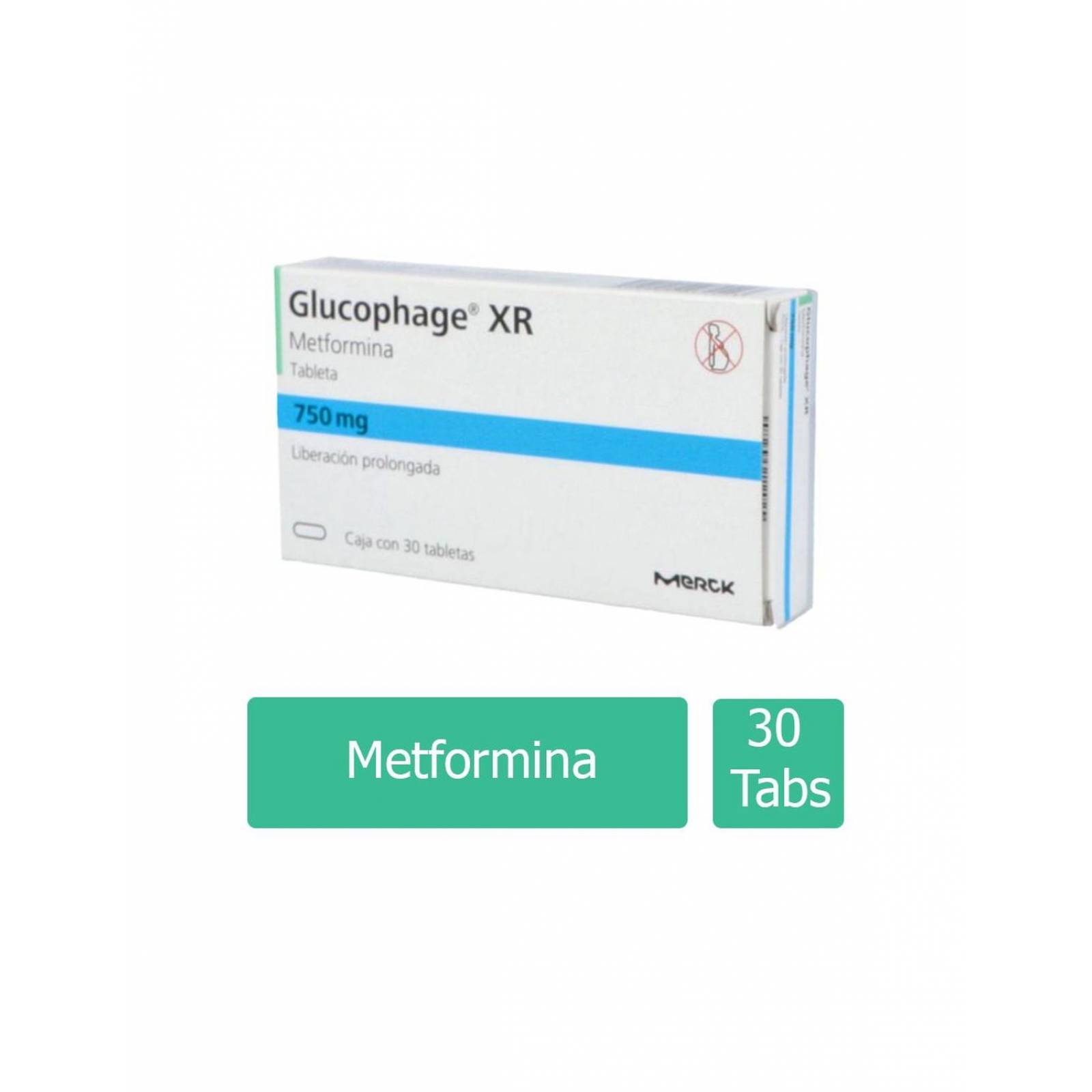 Glucophage XR 750 mg Caja Con 30 Tabletas 