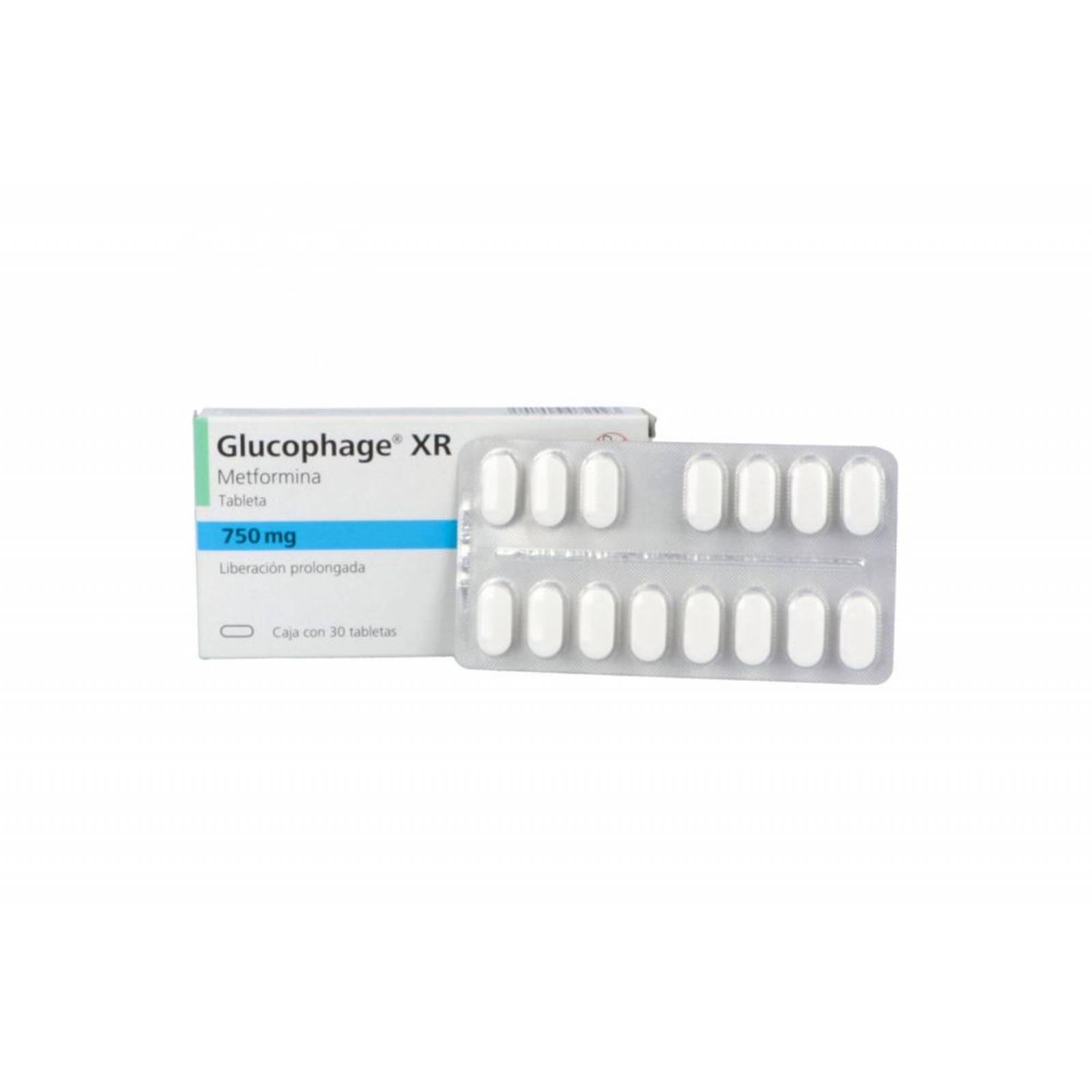 Glucophage XR 750 mg Caja Con 30 Tabletas 