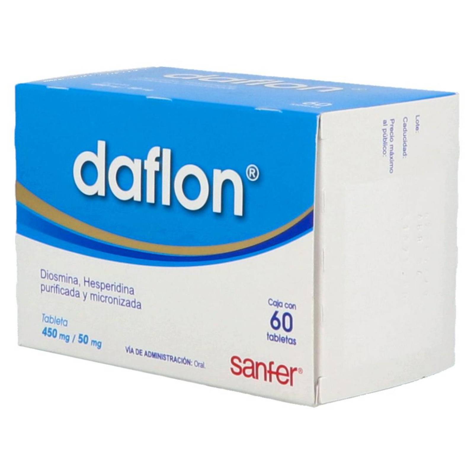 Daflon 450 mg/50 mg Caja con 60 Tabletas 