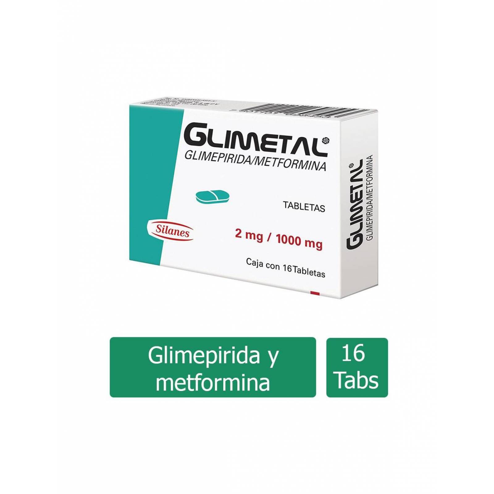 Glimetal 2 mg / 1000 mg Caja Con 16 Tabletas 