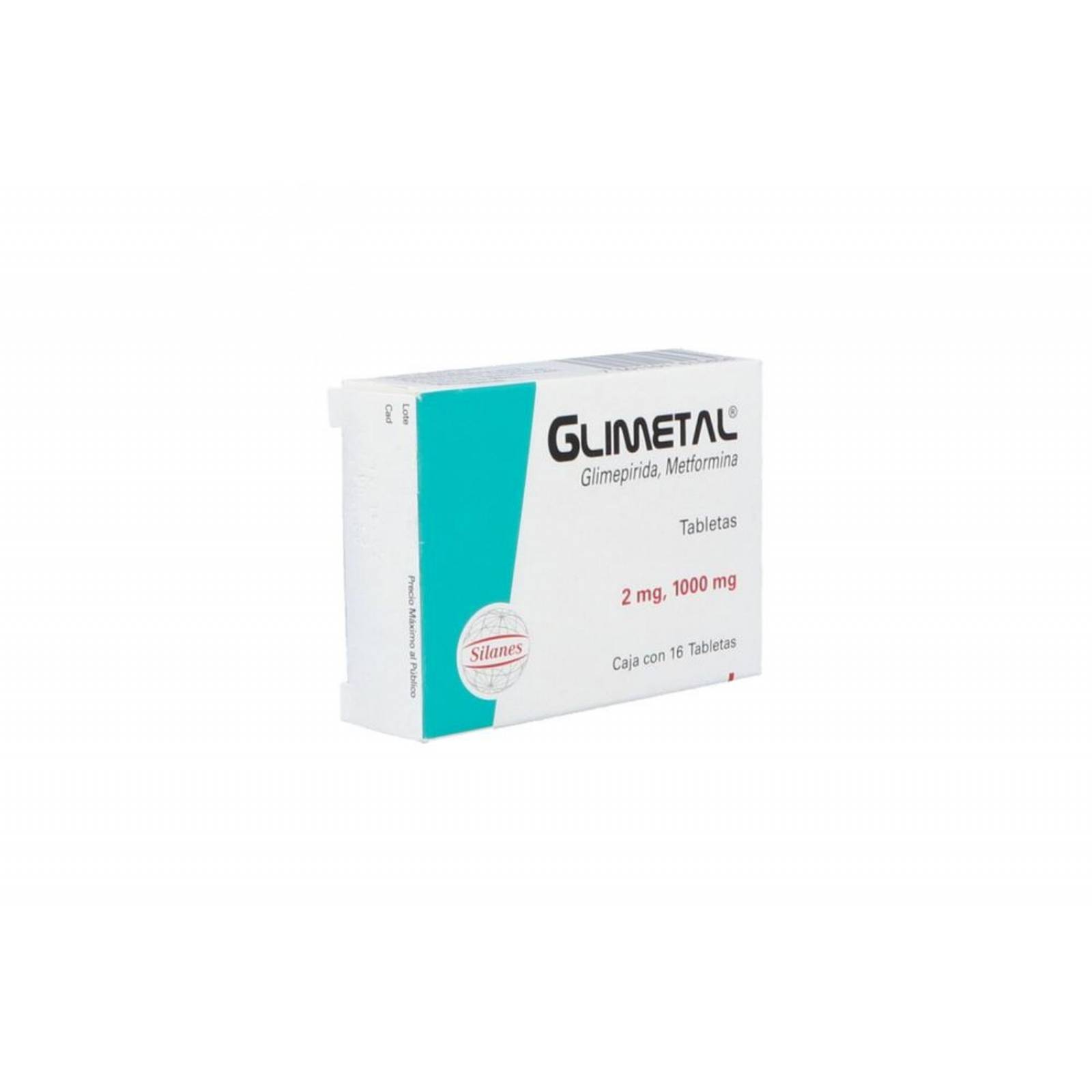 Glimetal 2 mg / 1000 mg Caja Con 16 Tabletas 