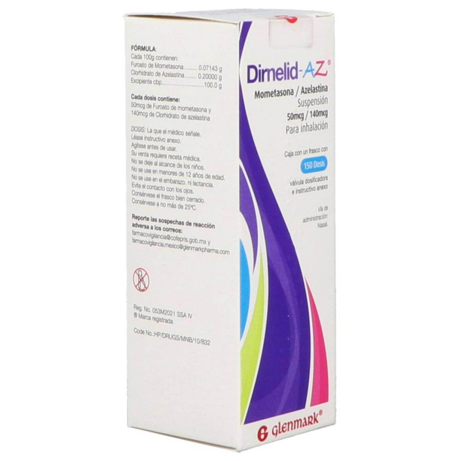 Dirnelid AZ 50 /140 mcg Suspensión De Inhalación 150 Dosis 