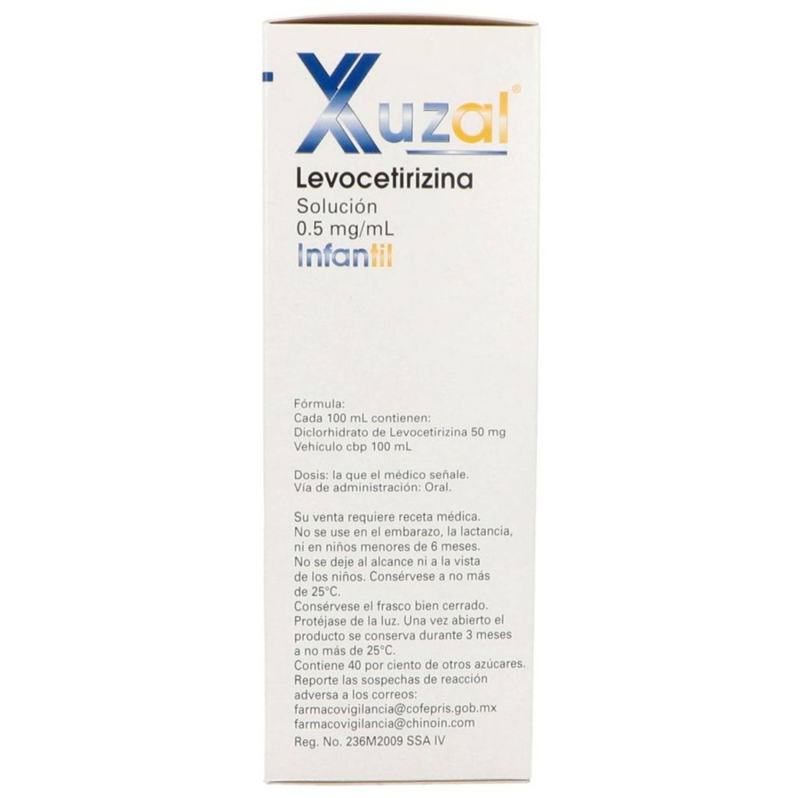 Xuzal 0.5 mg Infantil Solución Frasco 200 mL 