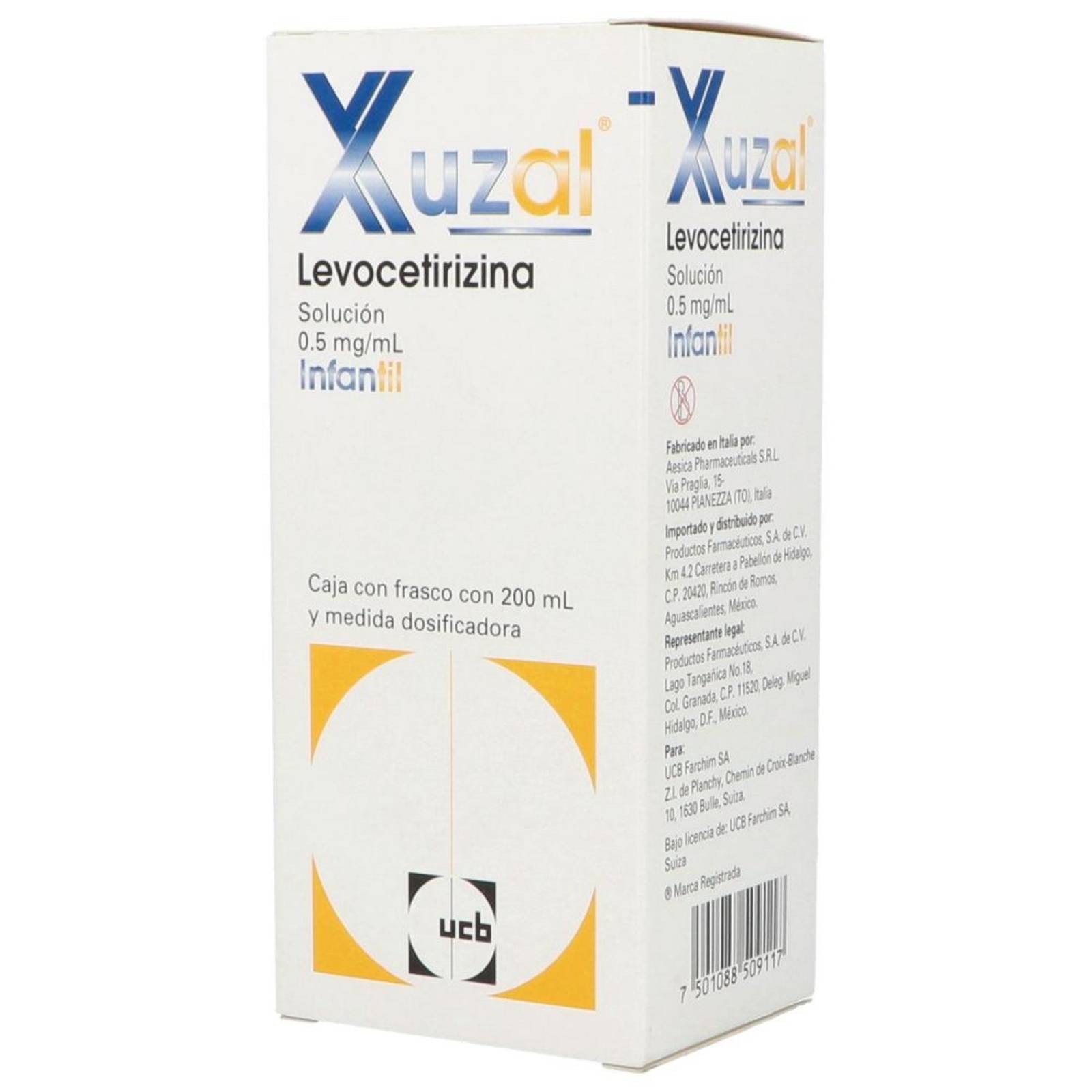 Xuzal 0.5 mg Infantil Solución Frasco 200 mL 