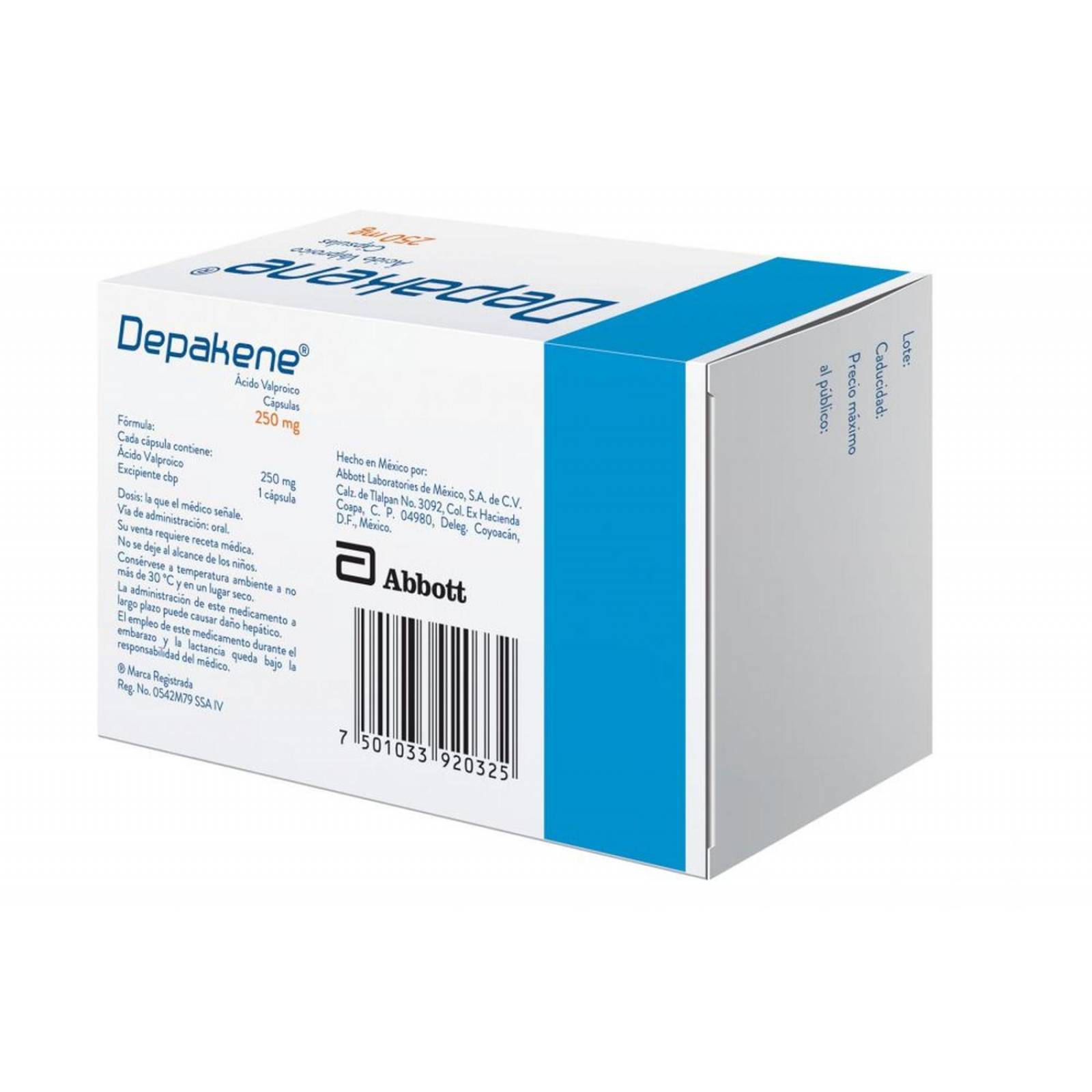 Depakene 250 mg Caja Con 30 Cápsulas 