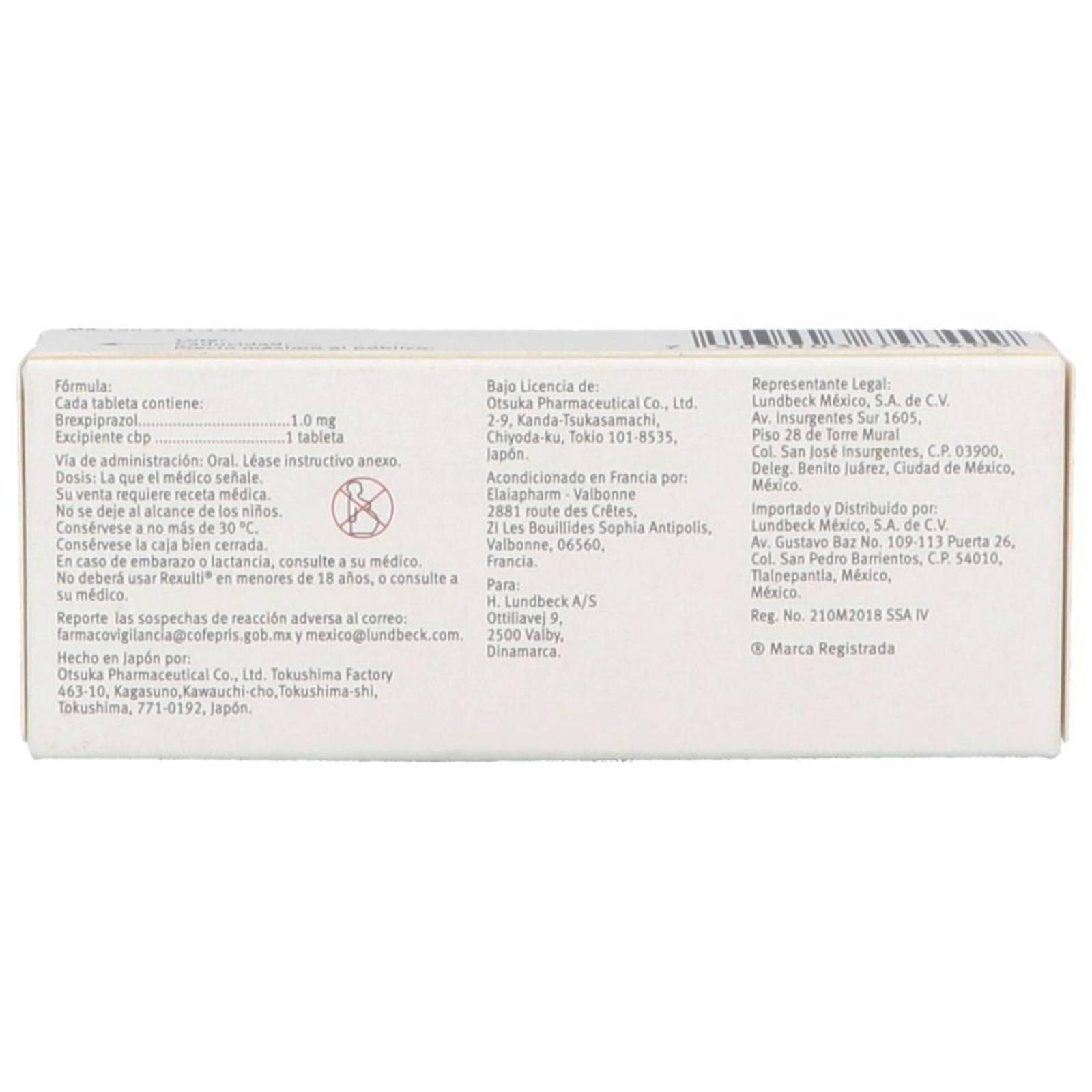 Rexulti 1 mg 10 Con Tabletas 