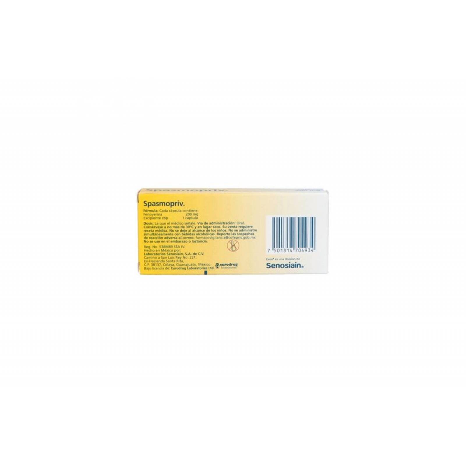 Spasmopriv 200 mg Caja Con 24 Tabletas 
