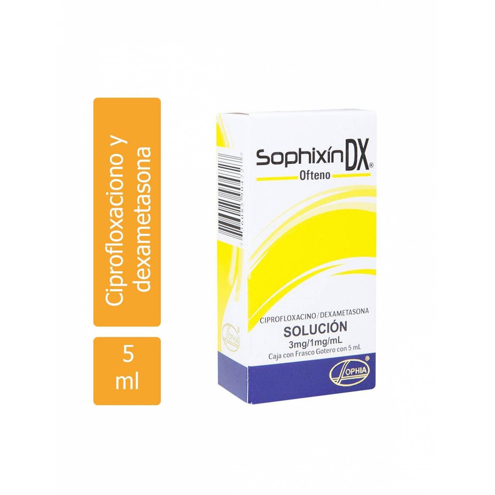 Sophixin DX Ofteno 3mg/1mg/mL Caja Con Frasco Gotero Con 5 mL - RX 