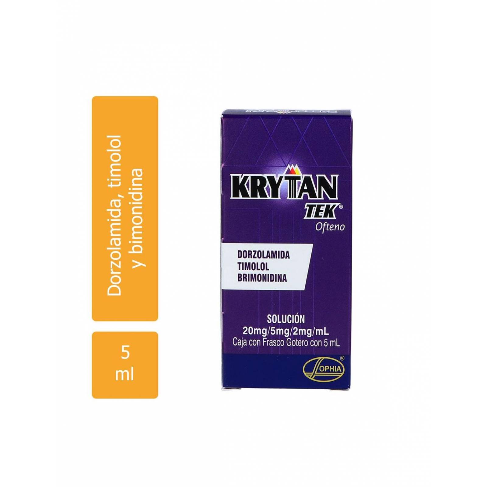 KrytanTek Ofteno 20 mg/ 5 mg /2 mg/ mL Caja Con Frasco Gotero Con 5 mL 