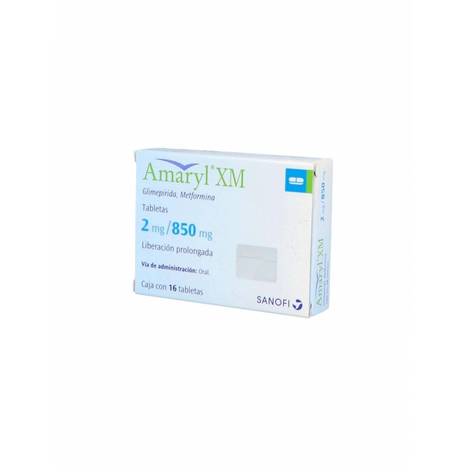 Amaryl XM 2 mg / 850 mg Caja Con 16 Tabletas 