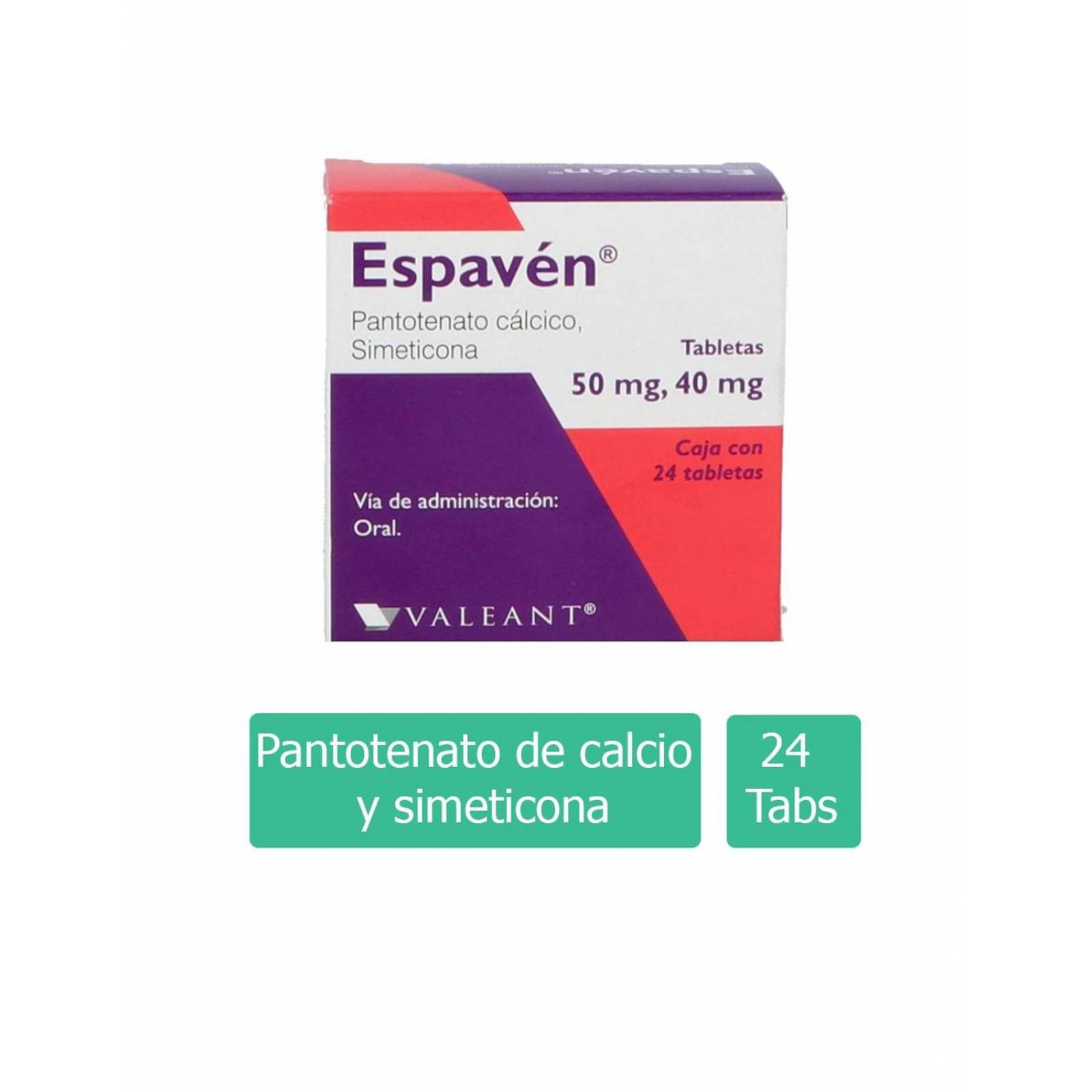 Espavén 50 mg / 40 mg Caja Con 24 Tabletas 