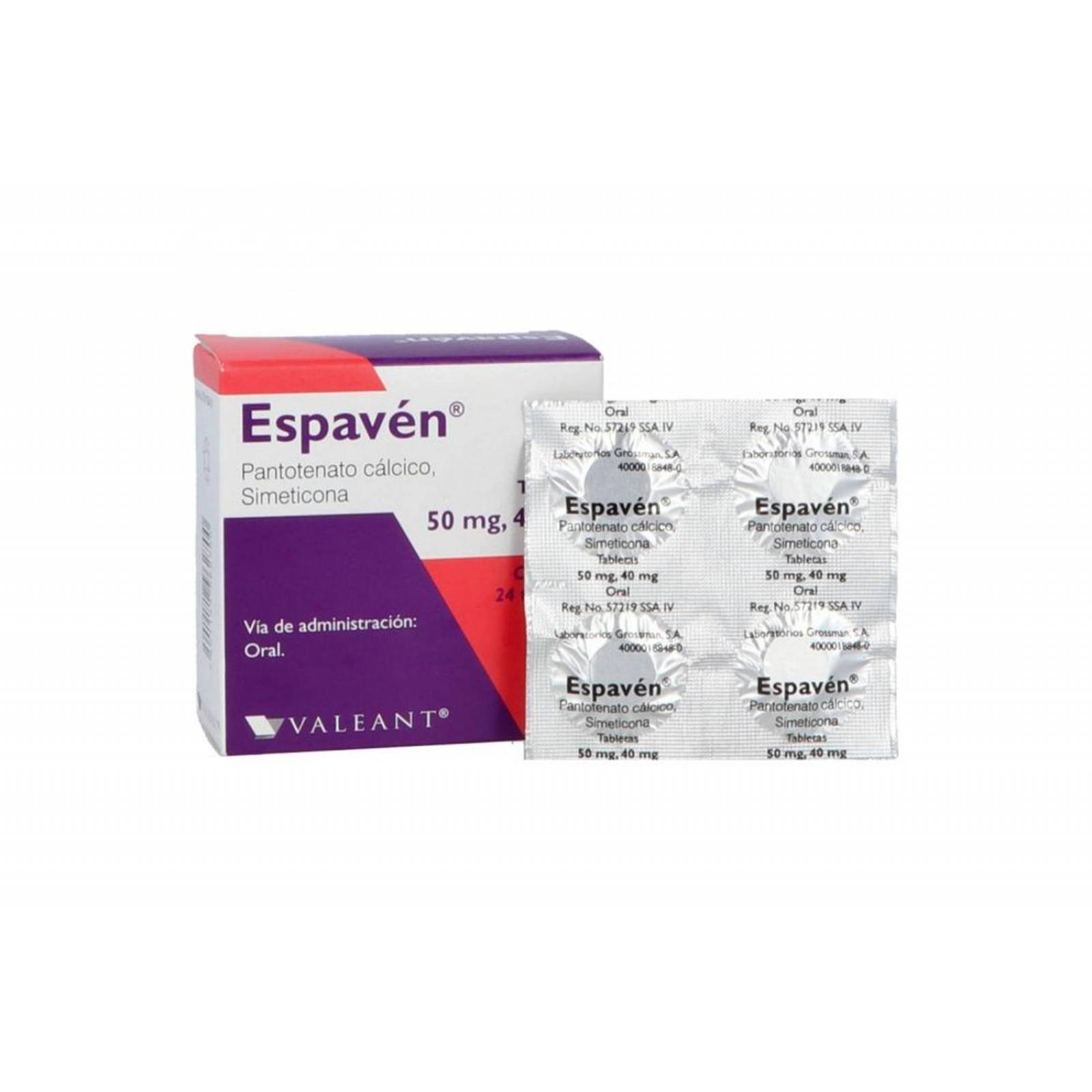 Espavén 50 mg / 40 mg Caja Con 24 Tabletas 