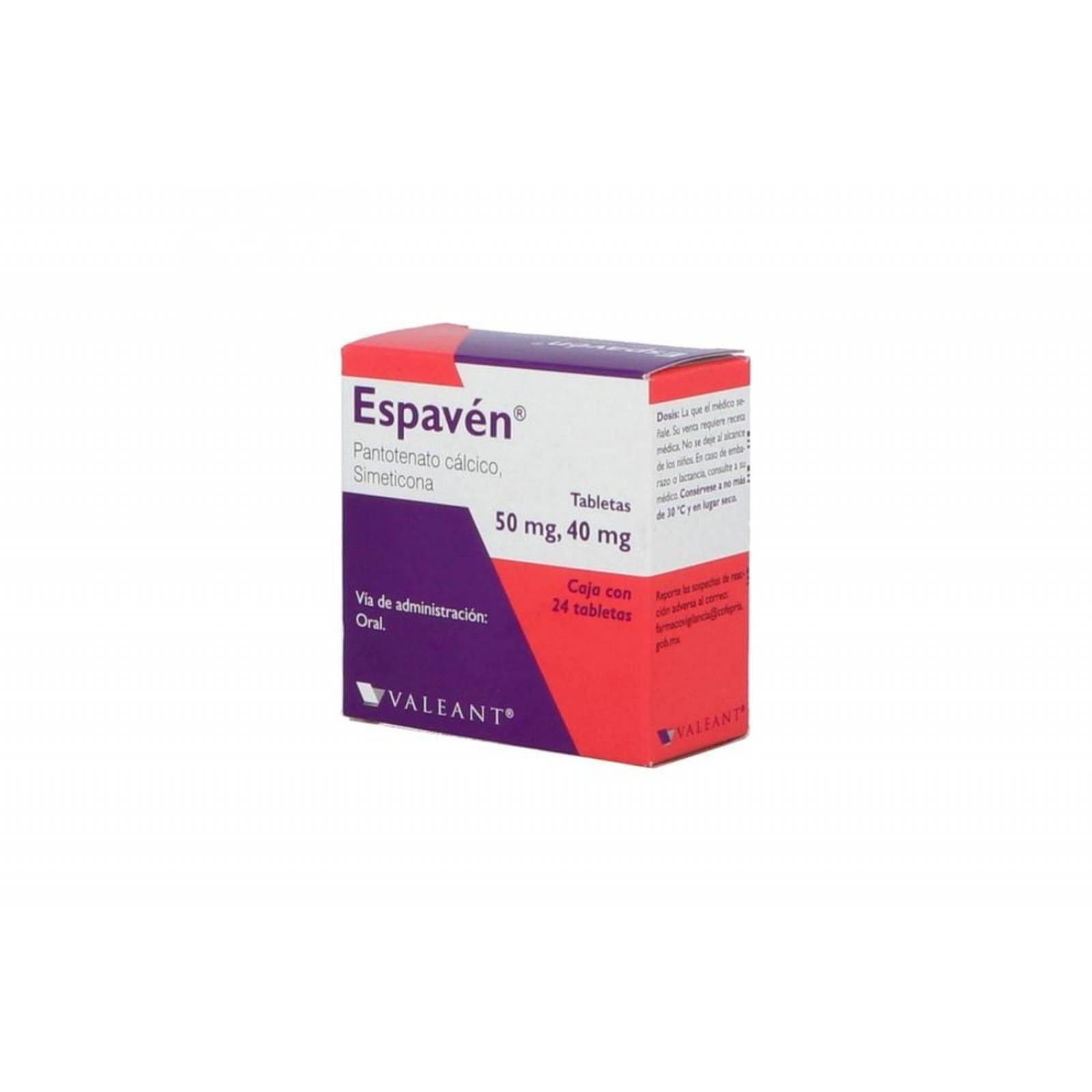 Espavén 50 mg / 40 mg Caja Con 24 Tabletas 