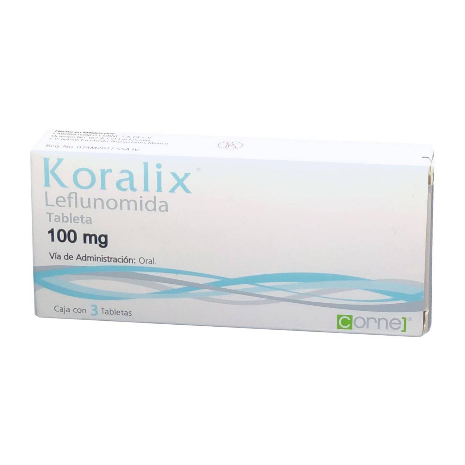 Koralix 100 mg Caja Con 3 tabletas 