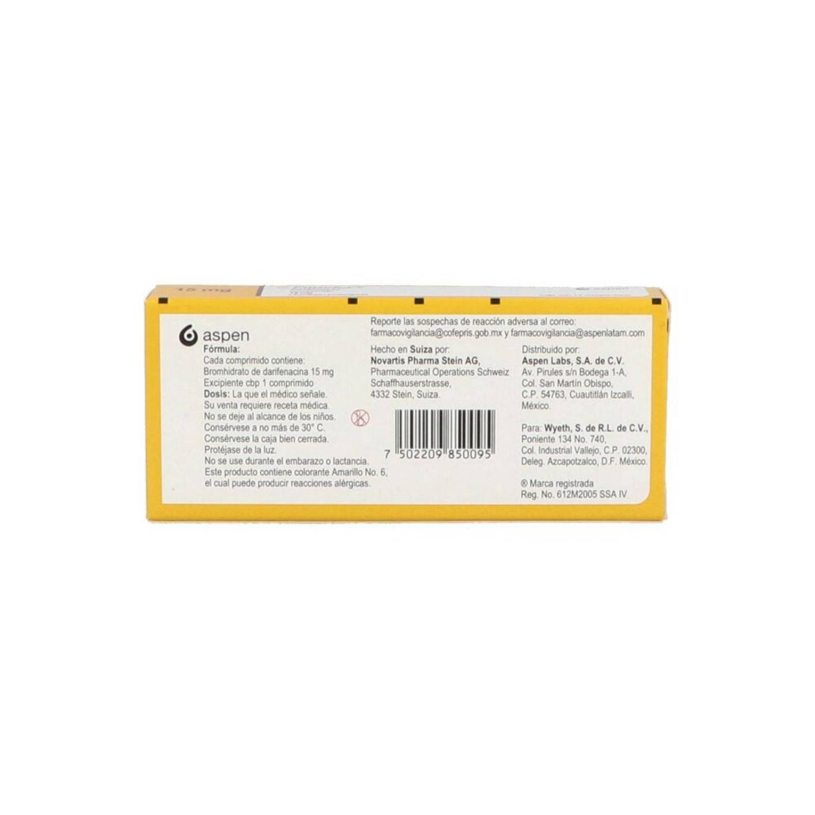 Emselex 15 mg Caja Con 14 Tabletas 