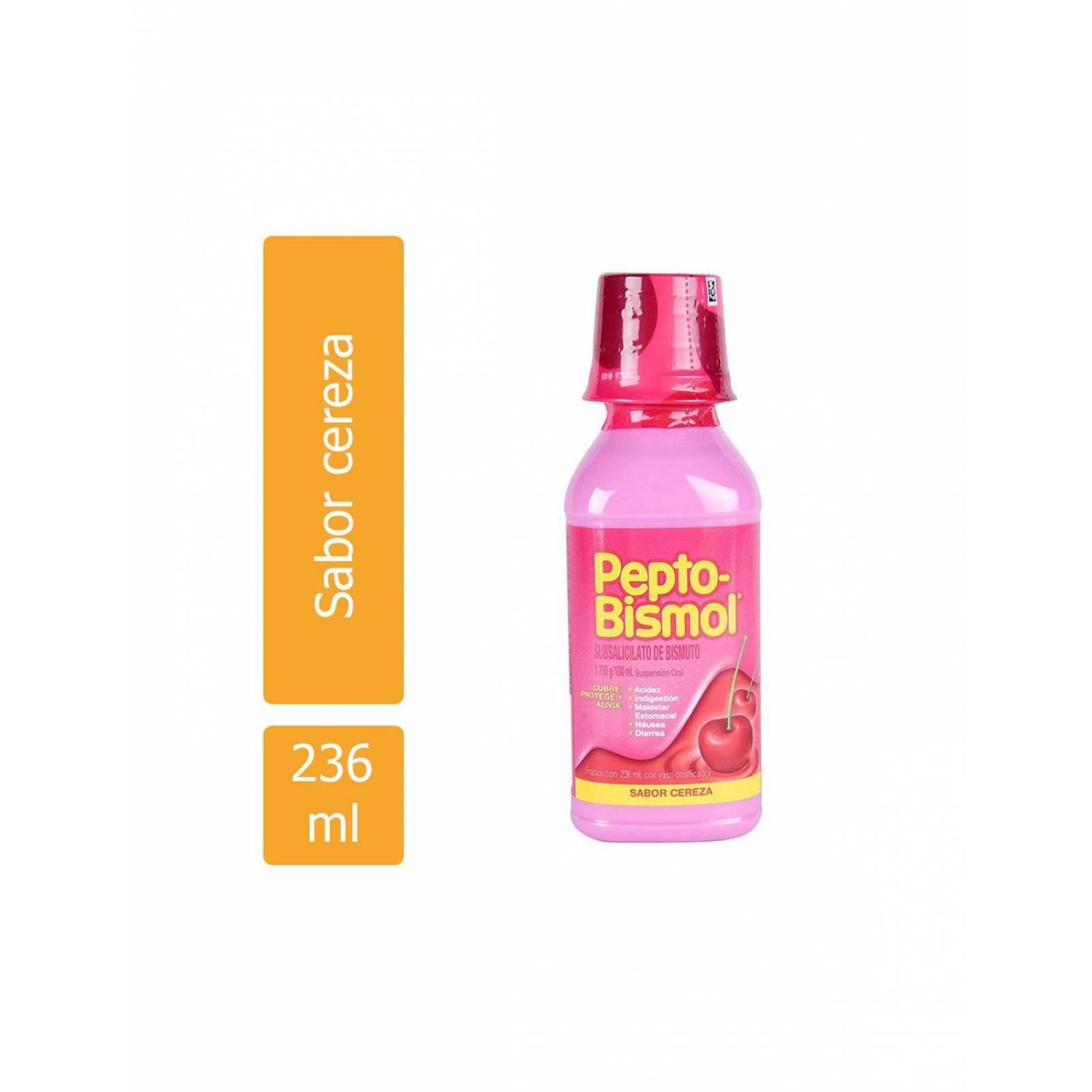 Pepto Bismol Solución Botella Con 236mL Sabor Cereza 