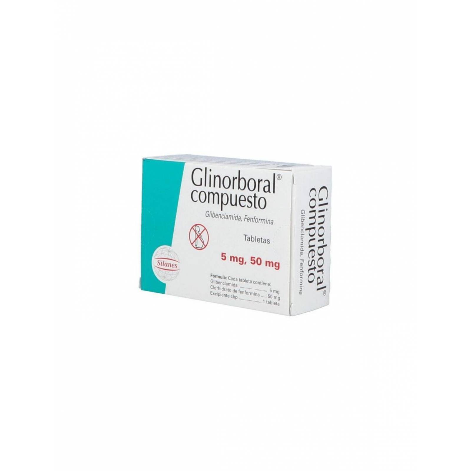 Glinorboral Compuesto 5mg/50mg Caja Con 40 Tabletas 