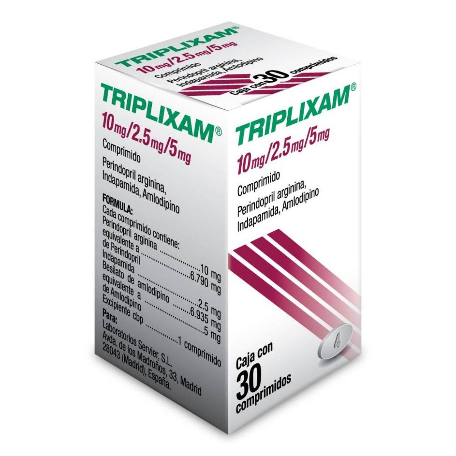 Triplixam 10 mg / 2.5 mg / 5 mg Caja Con 30 Comprimidos 