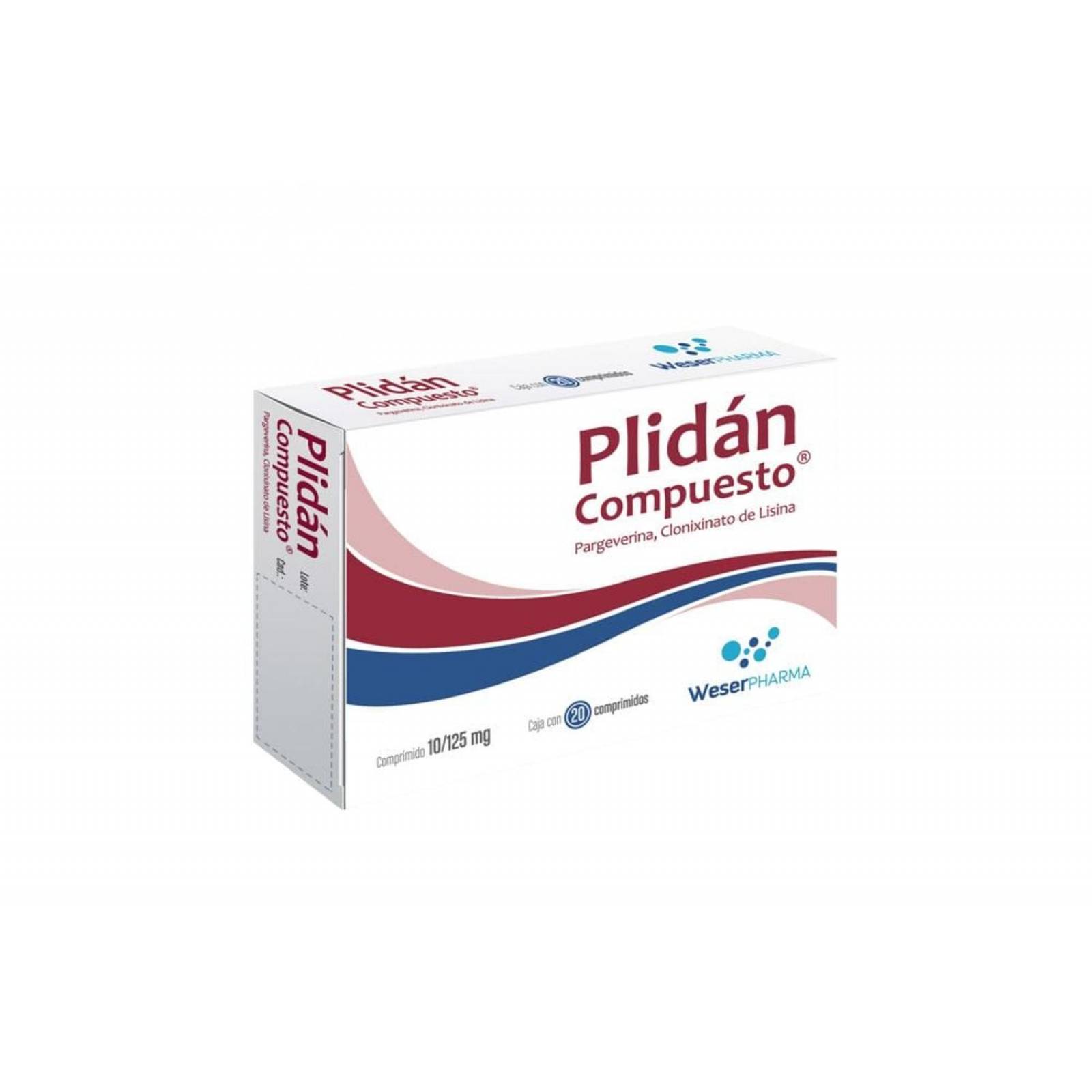 Plidán Compuesto 10 mg / 125 mg Con 20 Comprimidos 