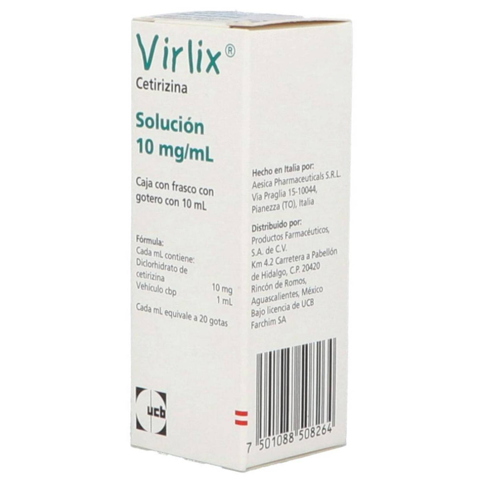 Virlix 10 mg Frasco Gotero Con 10 mL 
