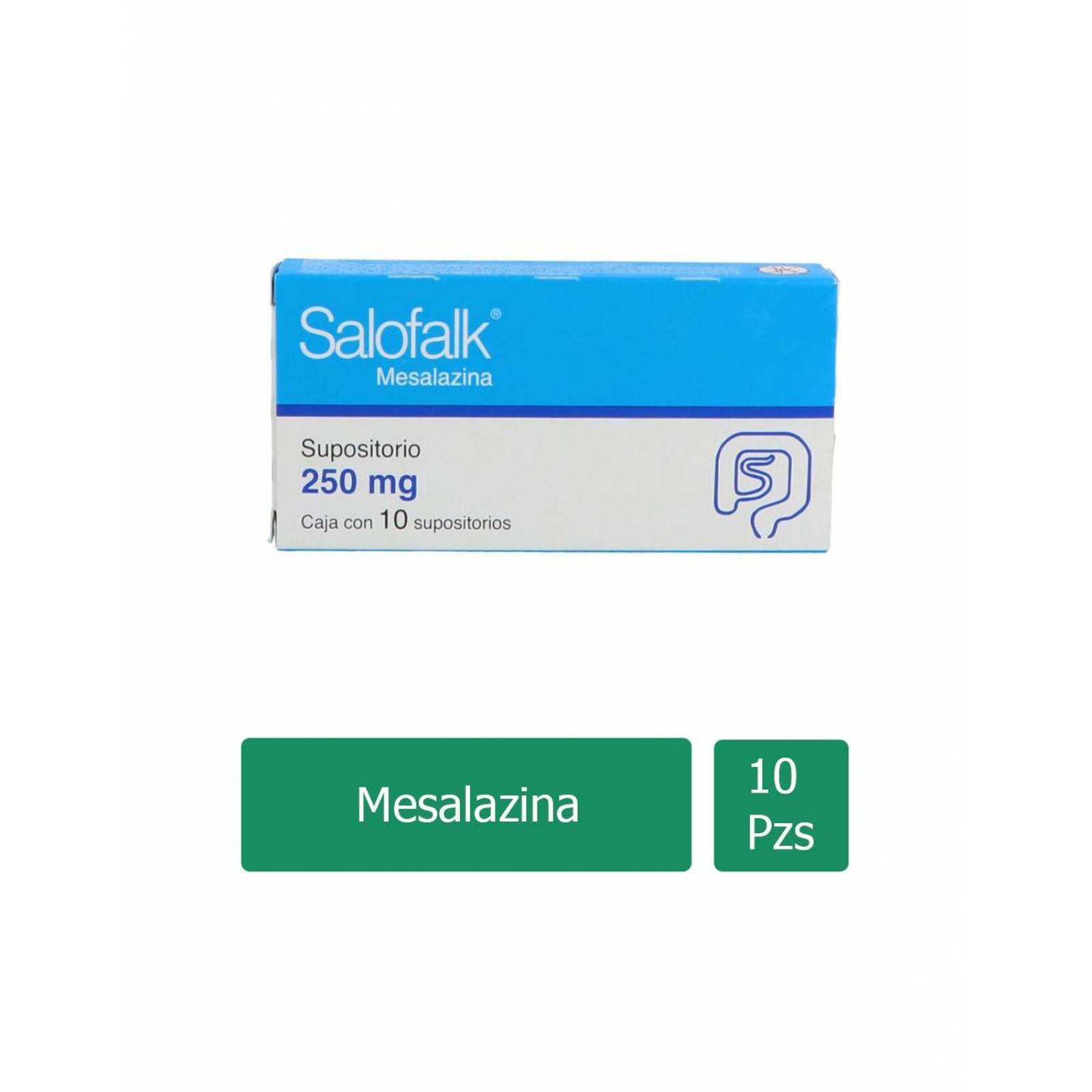 Salofalk Supositorios 250 mg Caja Con 10 Supositorios 