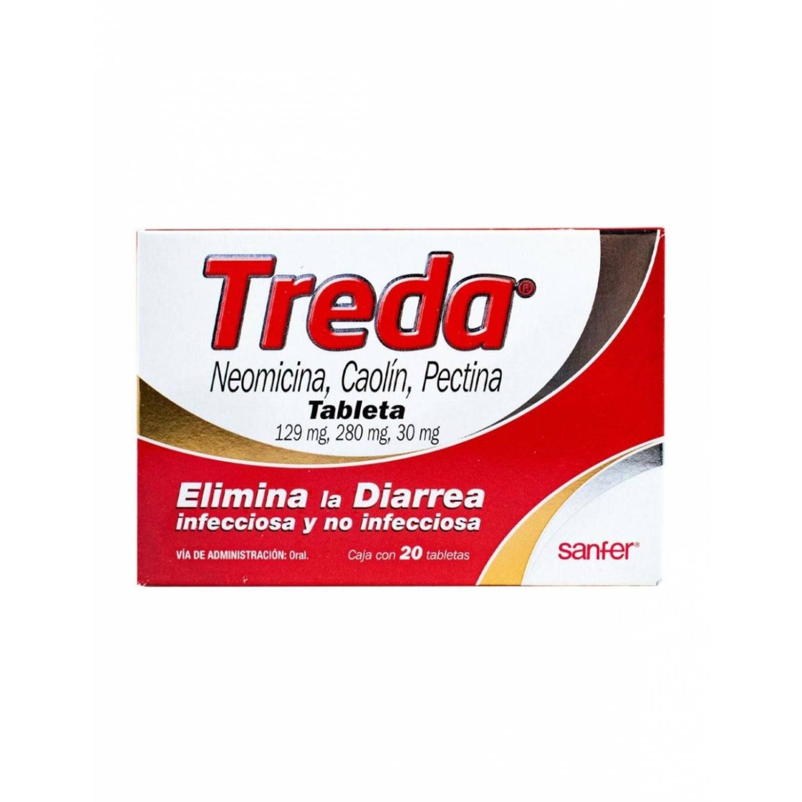 Treda 129 mg / 280 mg / 30 mg Caja Con 20 Tabletas 