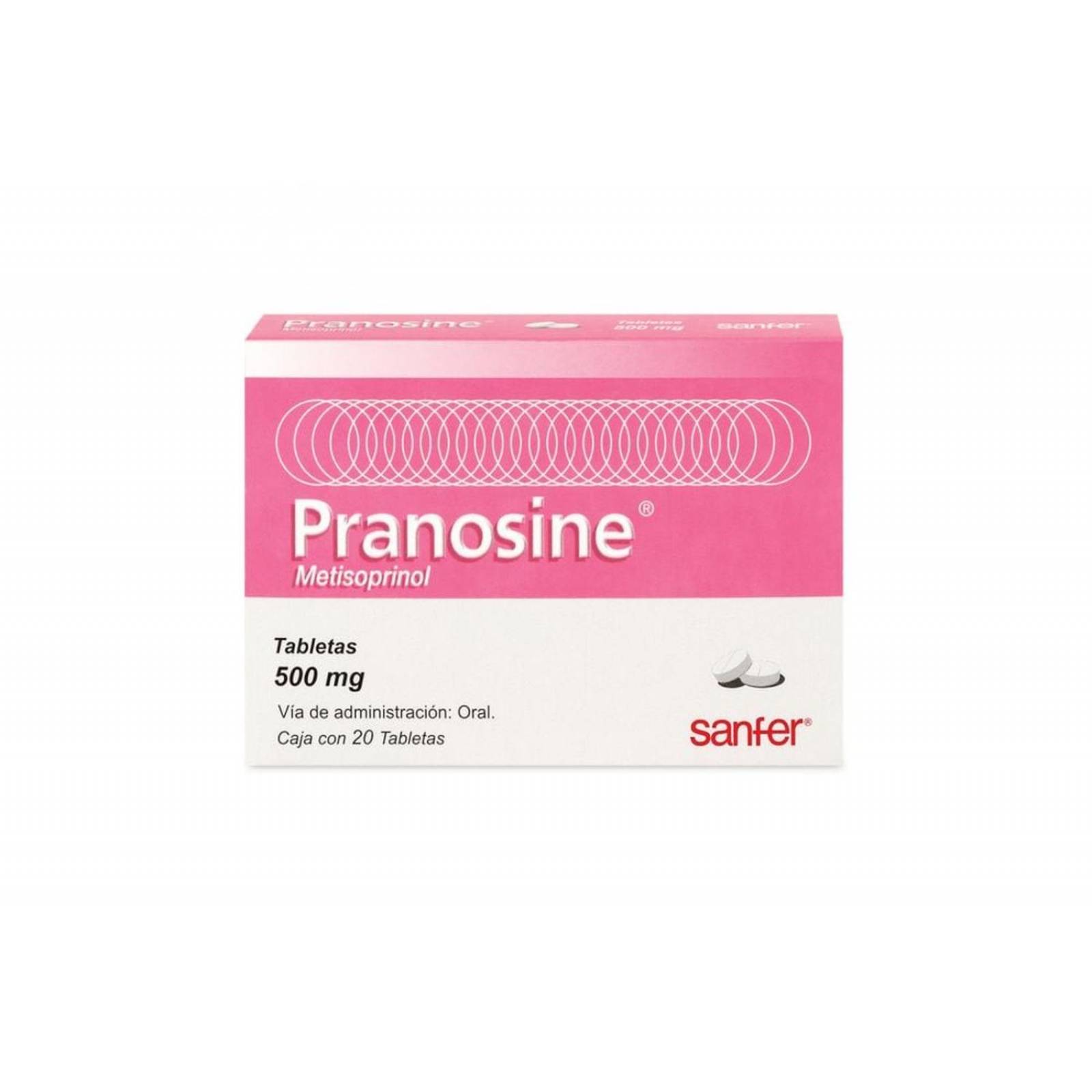 Pranosine 500 mg Caja Con 20 Tabletas 