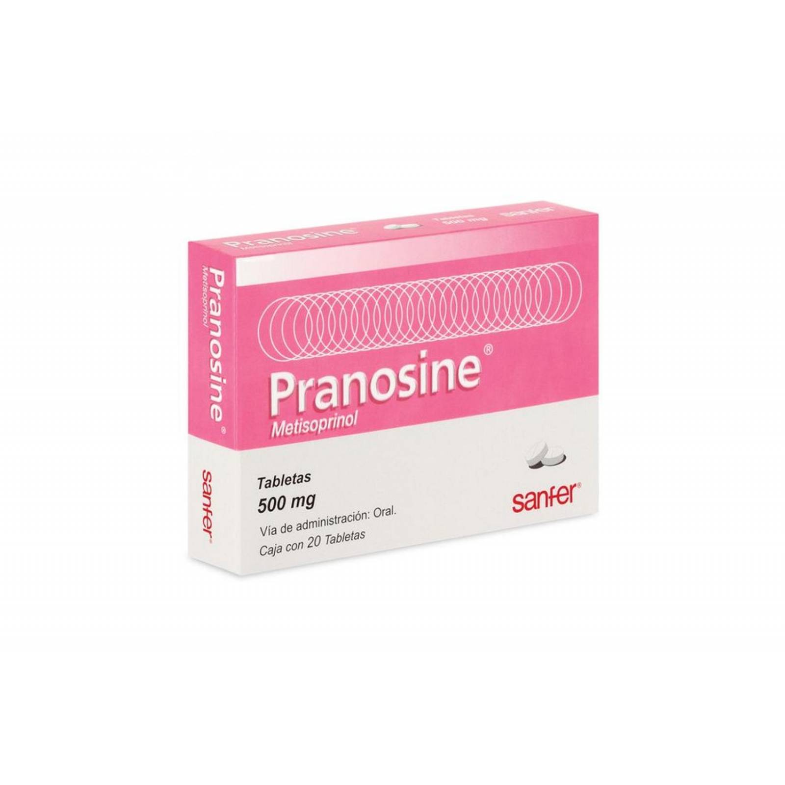 Pranosine 500 mg Caja Con 20 Tabletas 