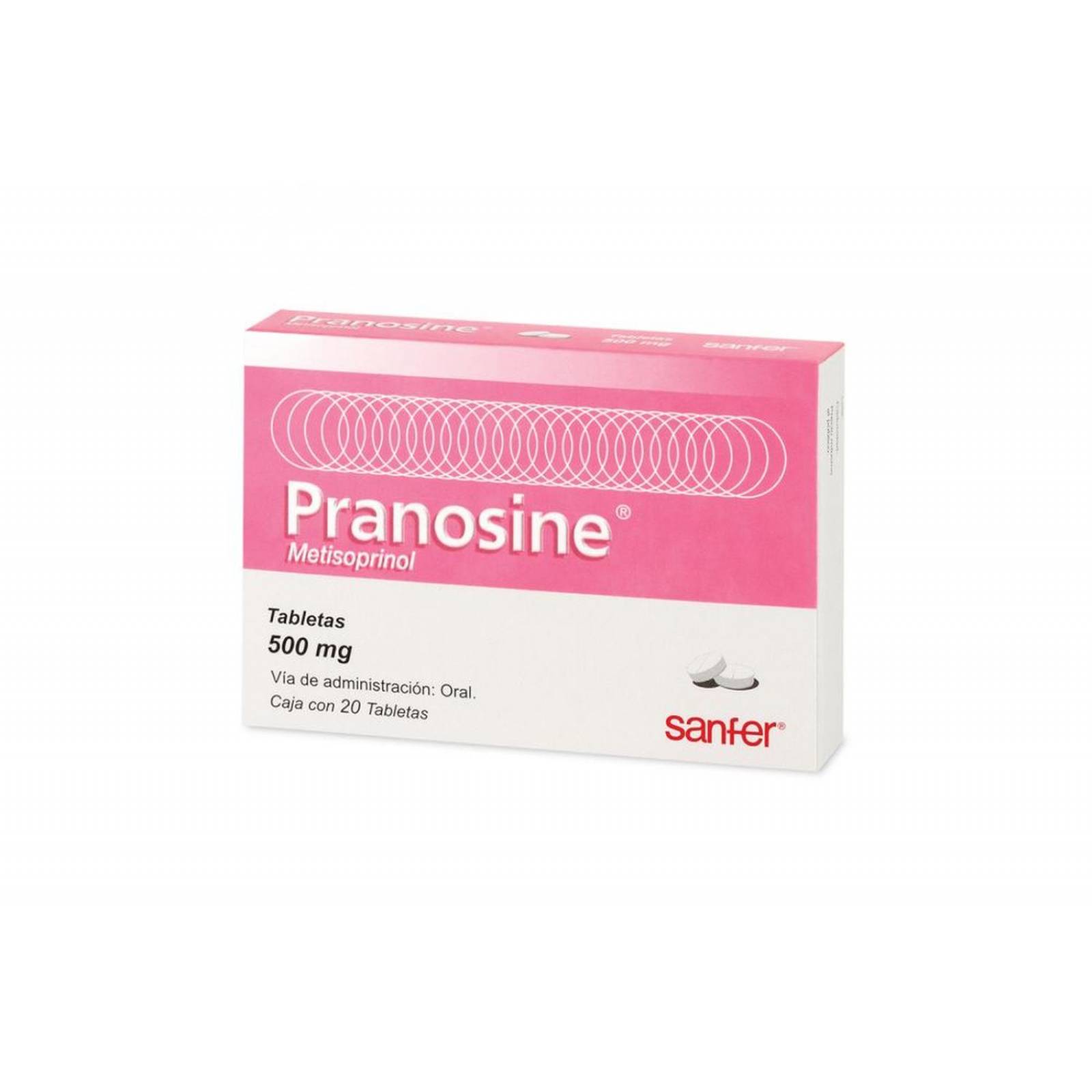 Pranosine 500 mg Caja Con 20 Tabletas 