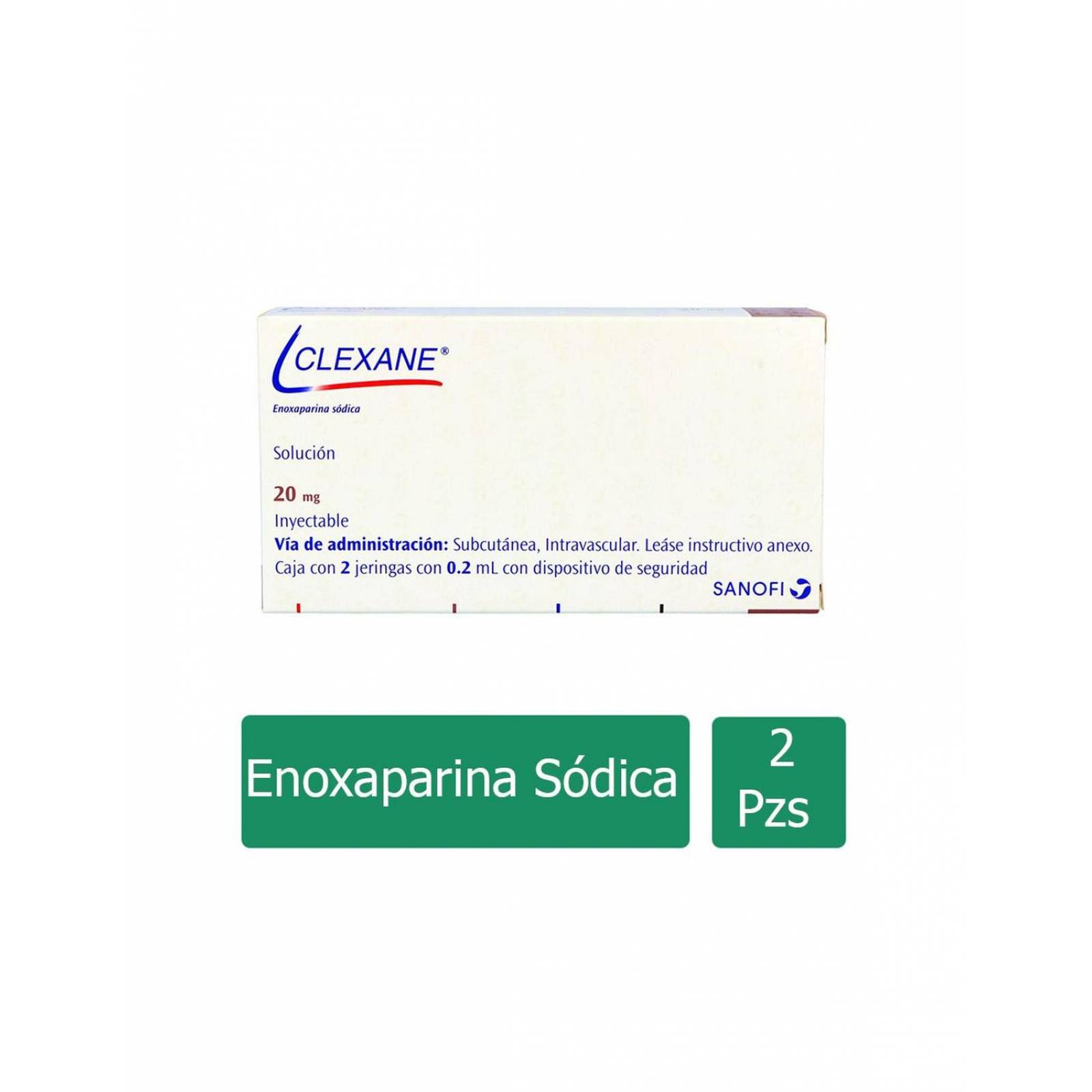 Clexane 20 mg Solución Caja con 2 Jeringas con 0.2 mL - RX 
